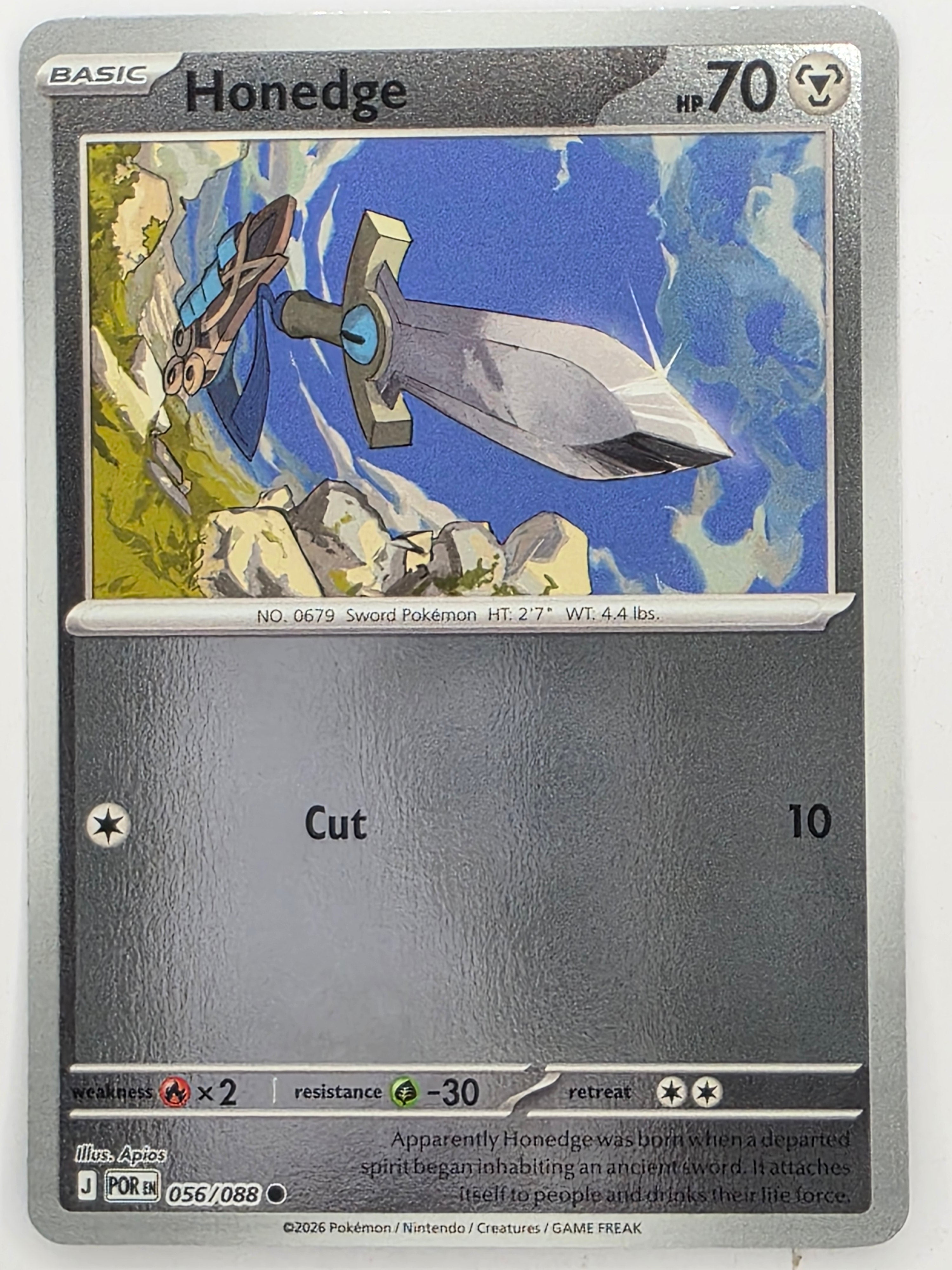 Pokemon TCG Perfect Order | Honedge | #056/088 | Reverse Holo | Common