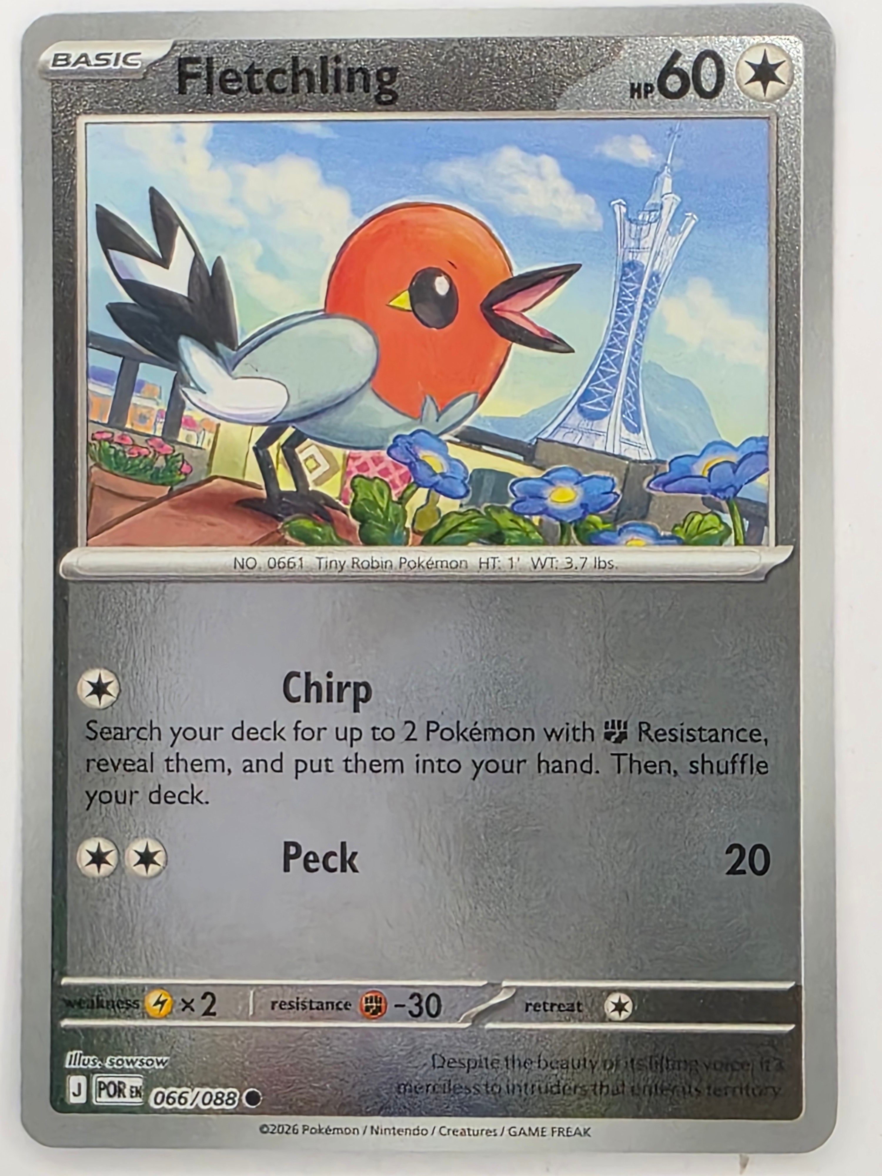 Pokemon TCG Perfect Order | Fletchling | #066/088 | Reverse Holo | Common