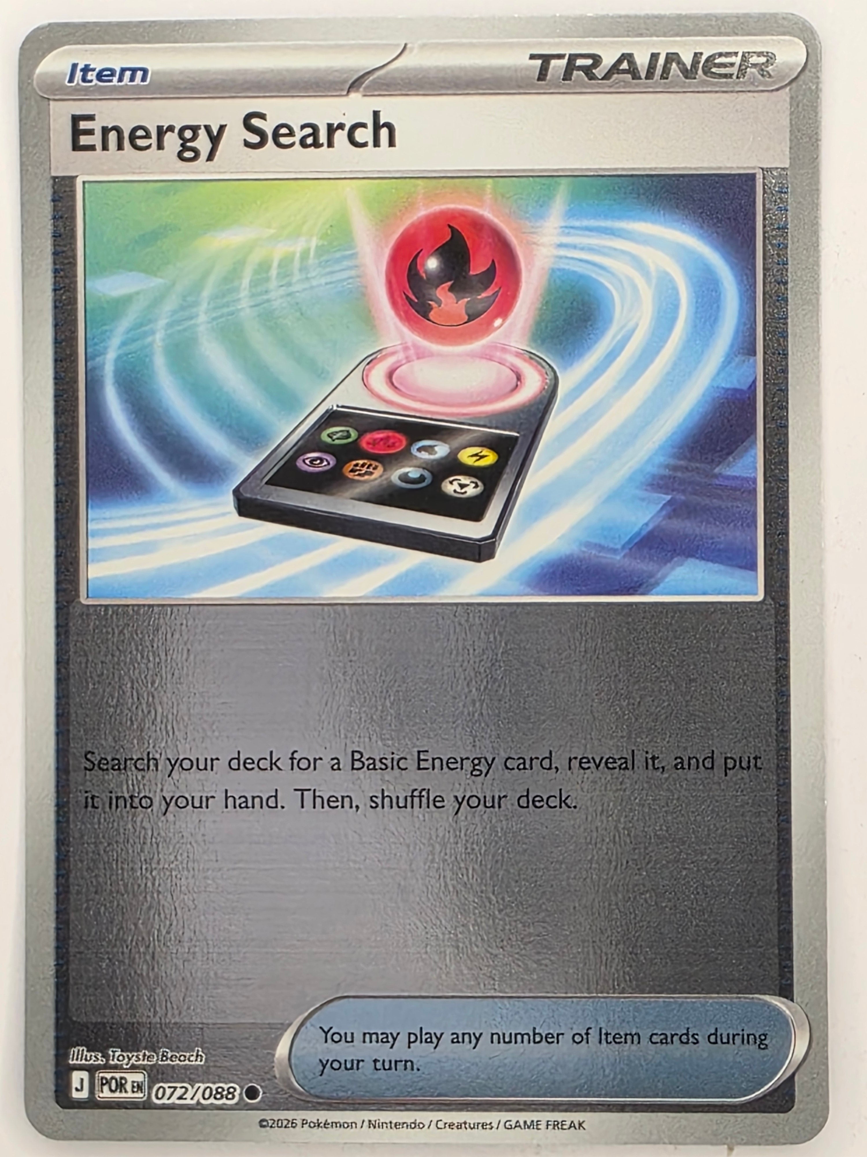 Pokemon TCG Perfect Order | Energy Search | #072/088 | Reverse Holo | Common