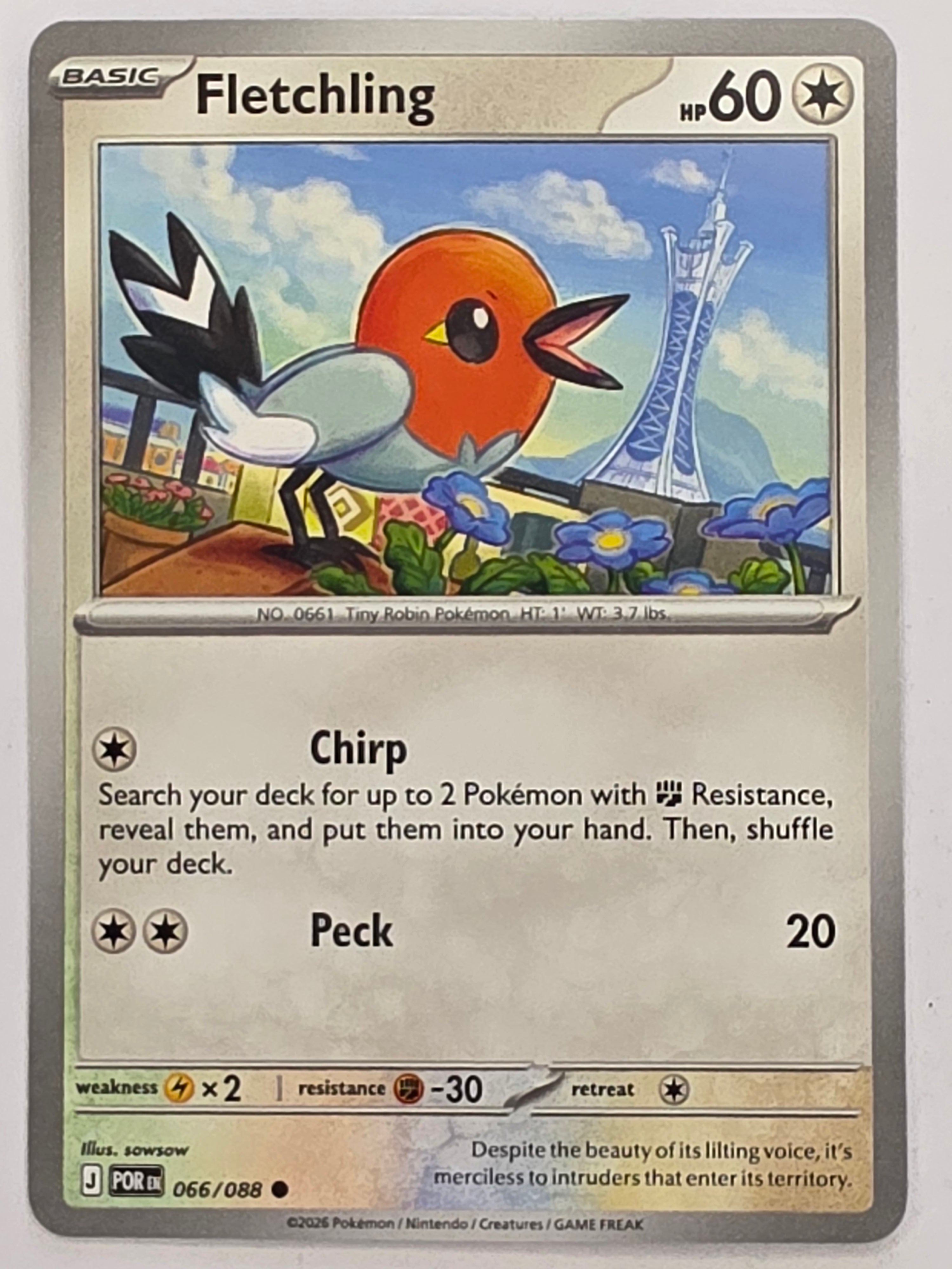 Pokemon TCG Perfect Order | Fletchling | #066/088 | Common