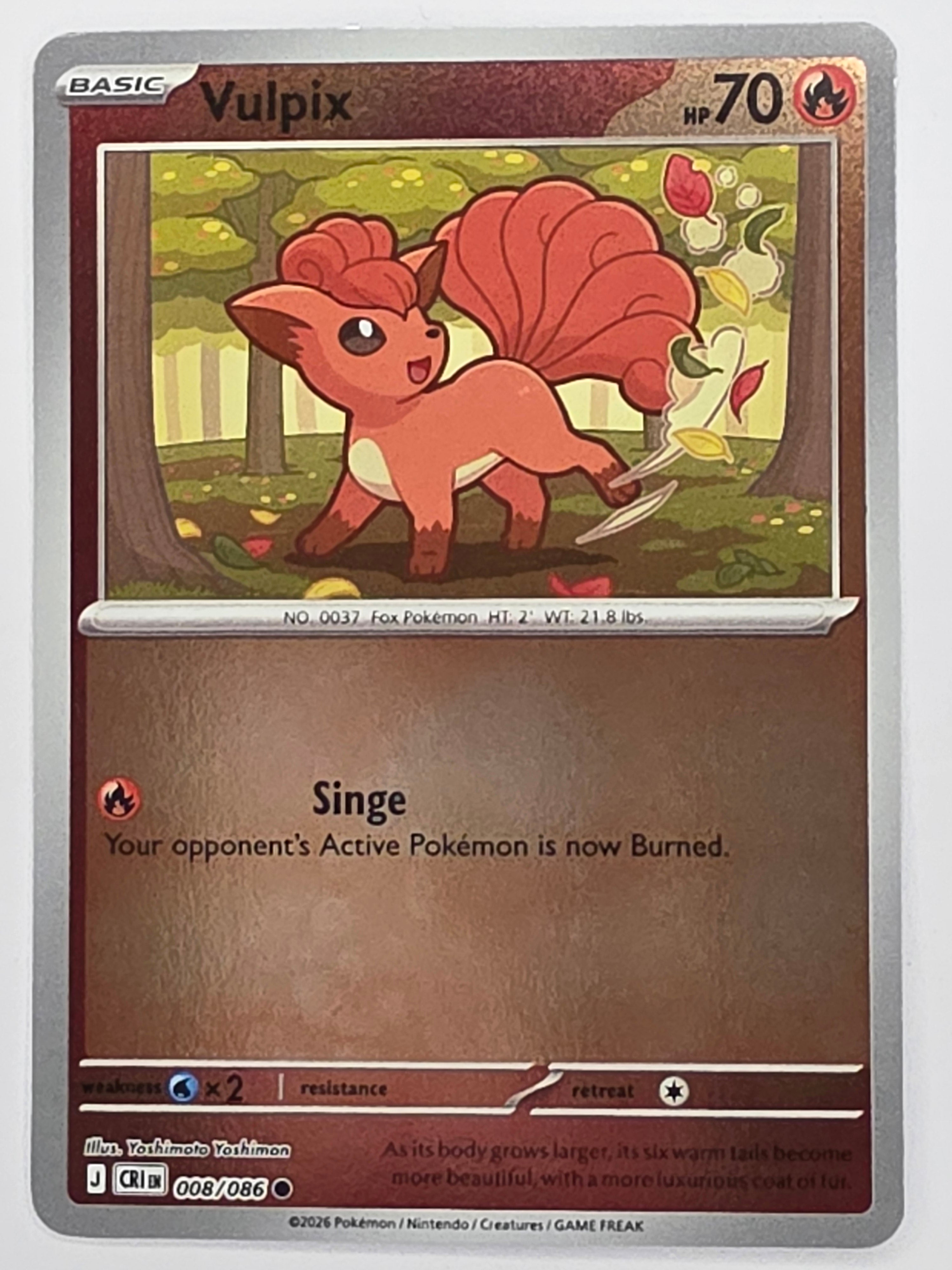 Pokemon TCG Chaos Rising |Vulpix | #008/086 | Reverse Holo | Common