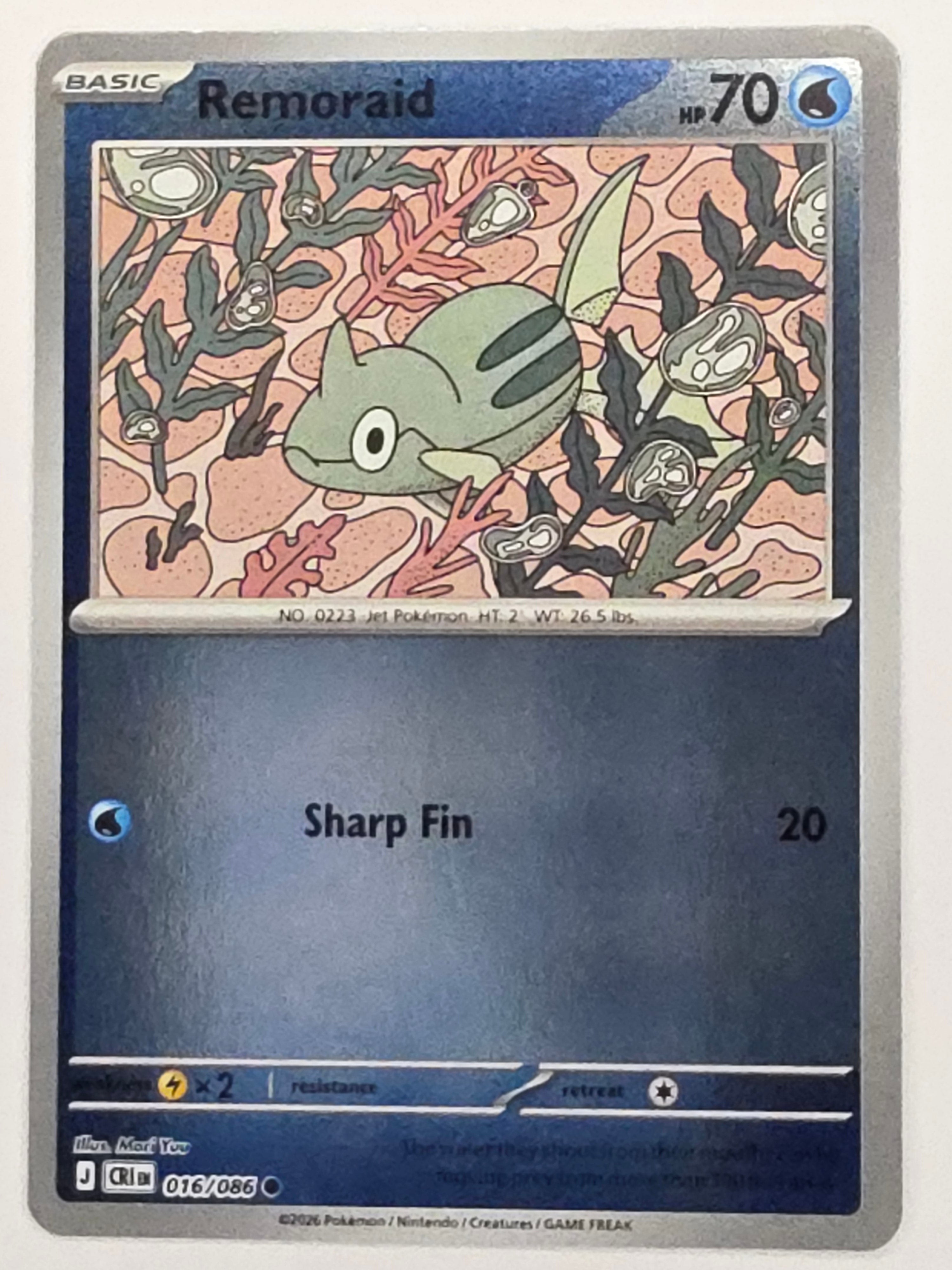 Pokemon TCG Chaos Rising |Remoraid | #016/086 | Reverse Holo | Common