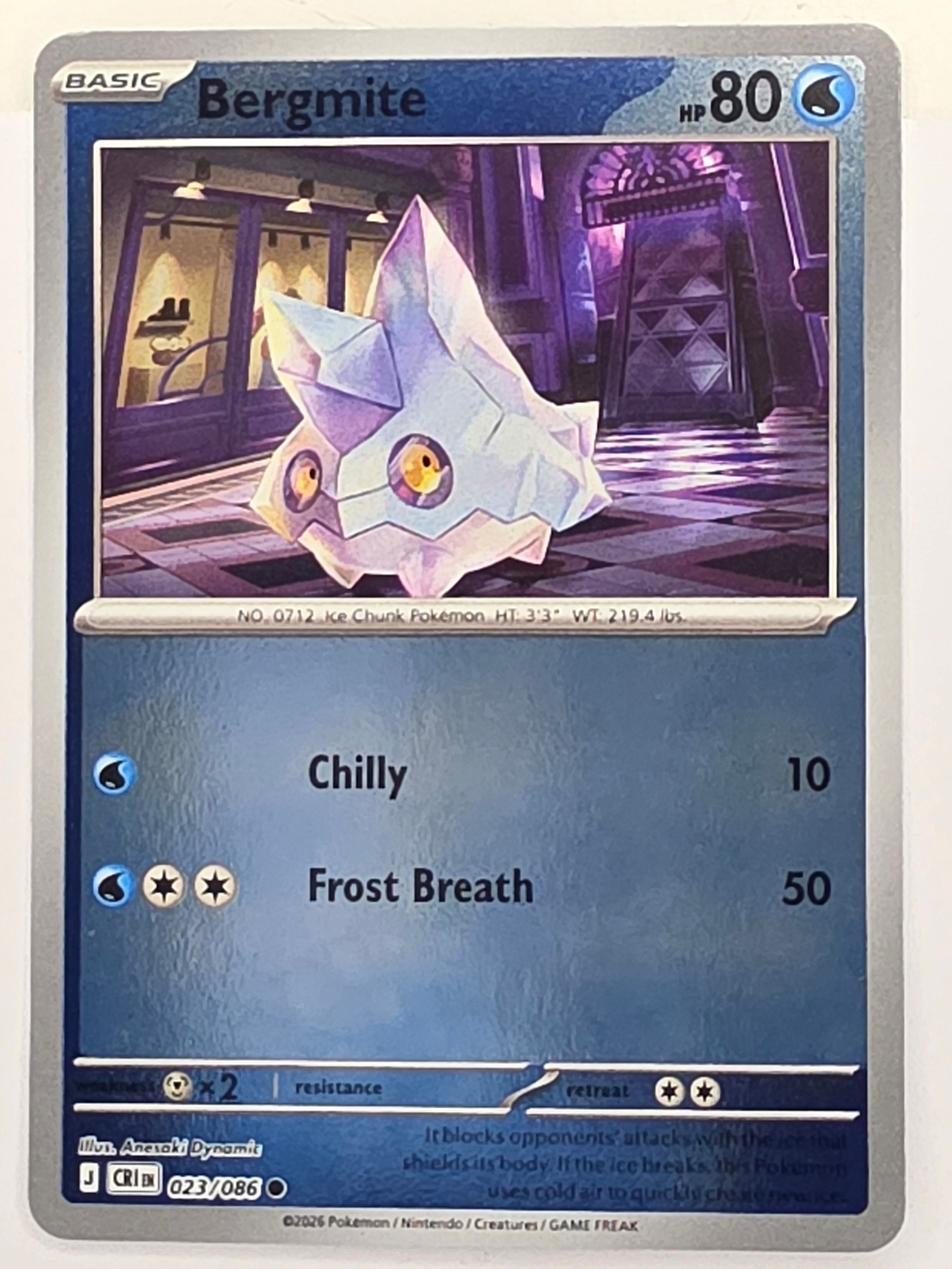 Pokemon TCG Chaos Rising |Bergmite | #023/086 | Reverse Holo | Common
