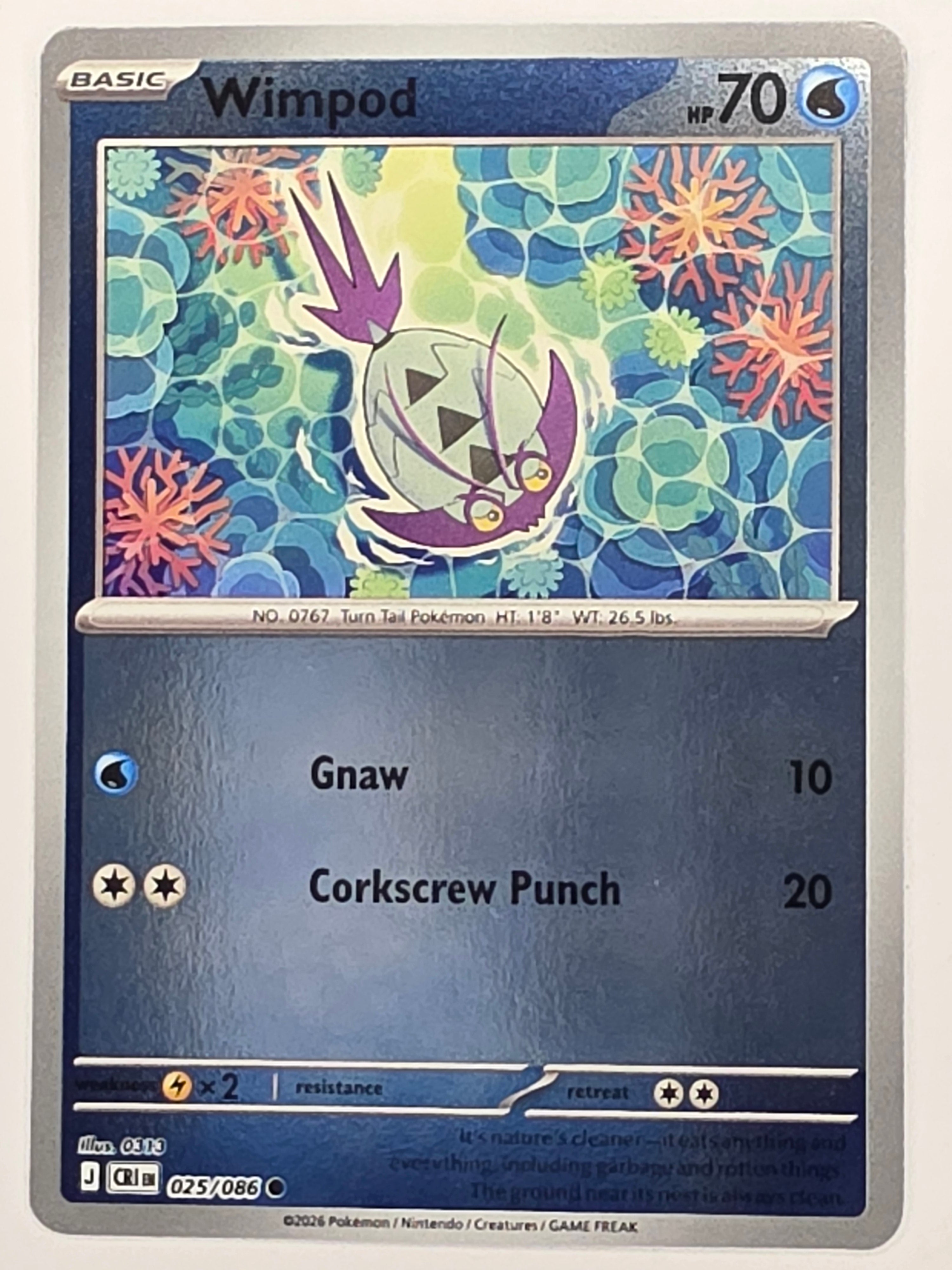 Pokemon TCG Chaos Rising |Wimpod | #025/086 | Reverse Holo | Common