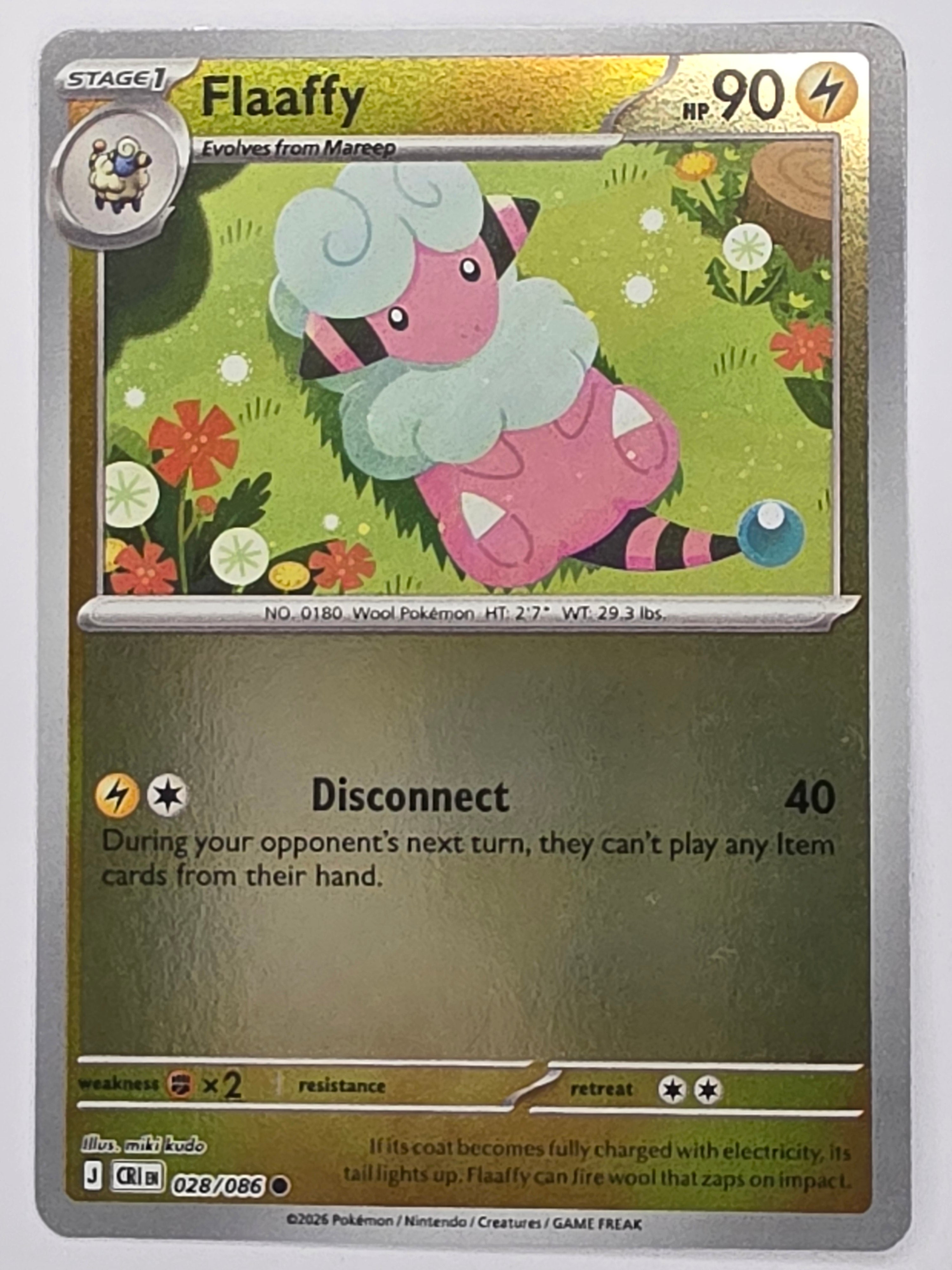 Pokemon TCG Chaos Rising |Flaaffy | #028/086 | Reverse Holo | Common