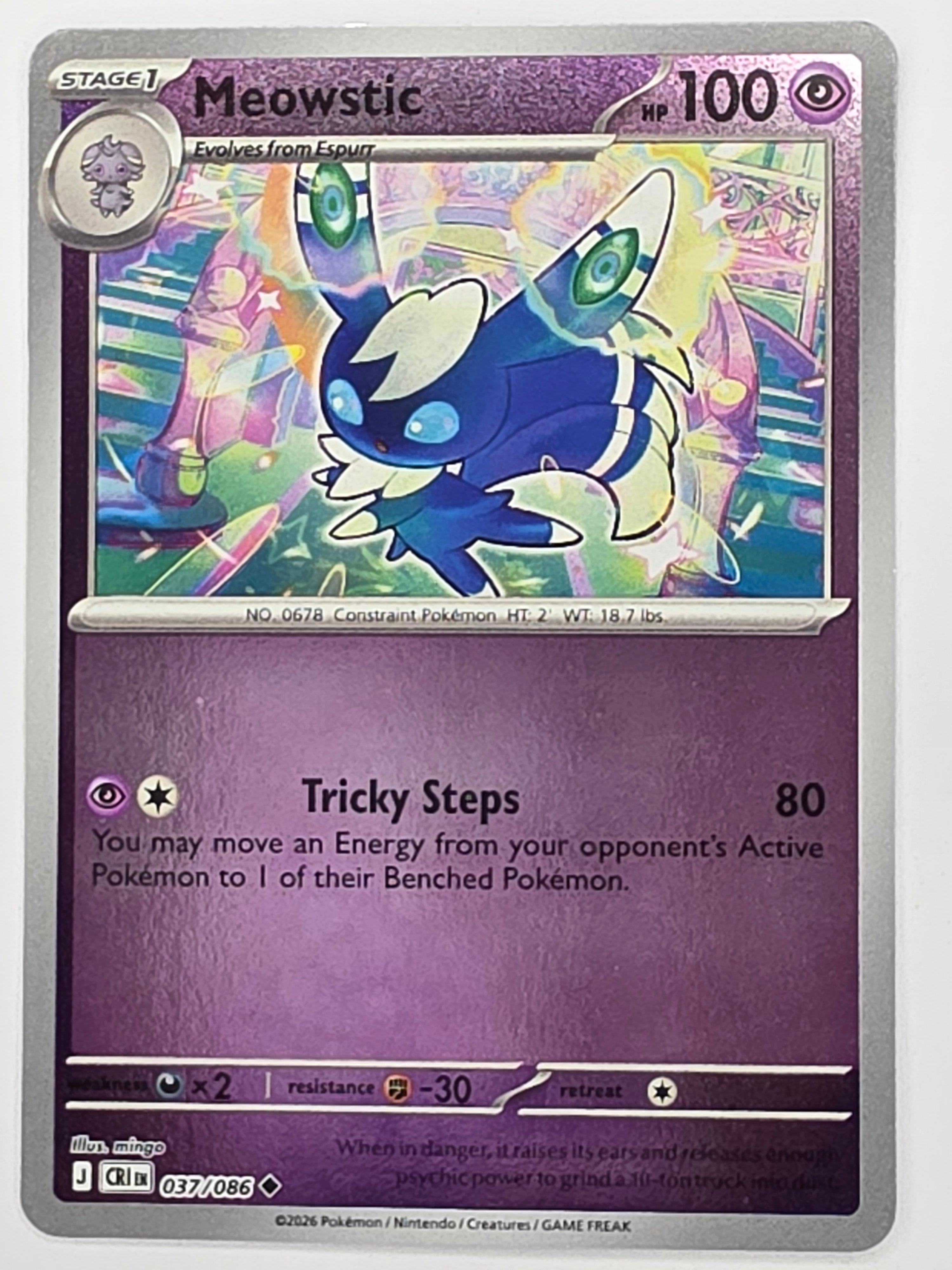 Pokemon TCG Chaos Rising |Meowstic | #037/086 | Reverse Holo | Uncommon