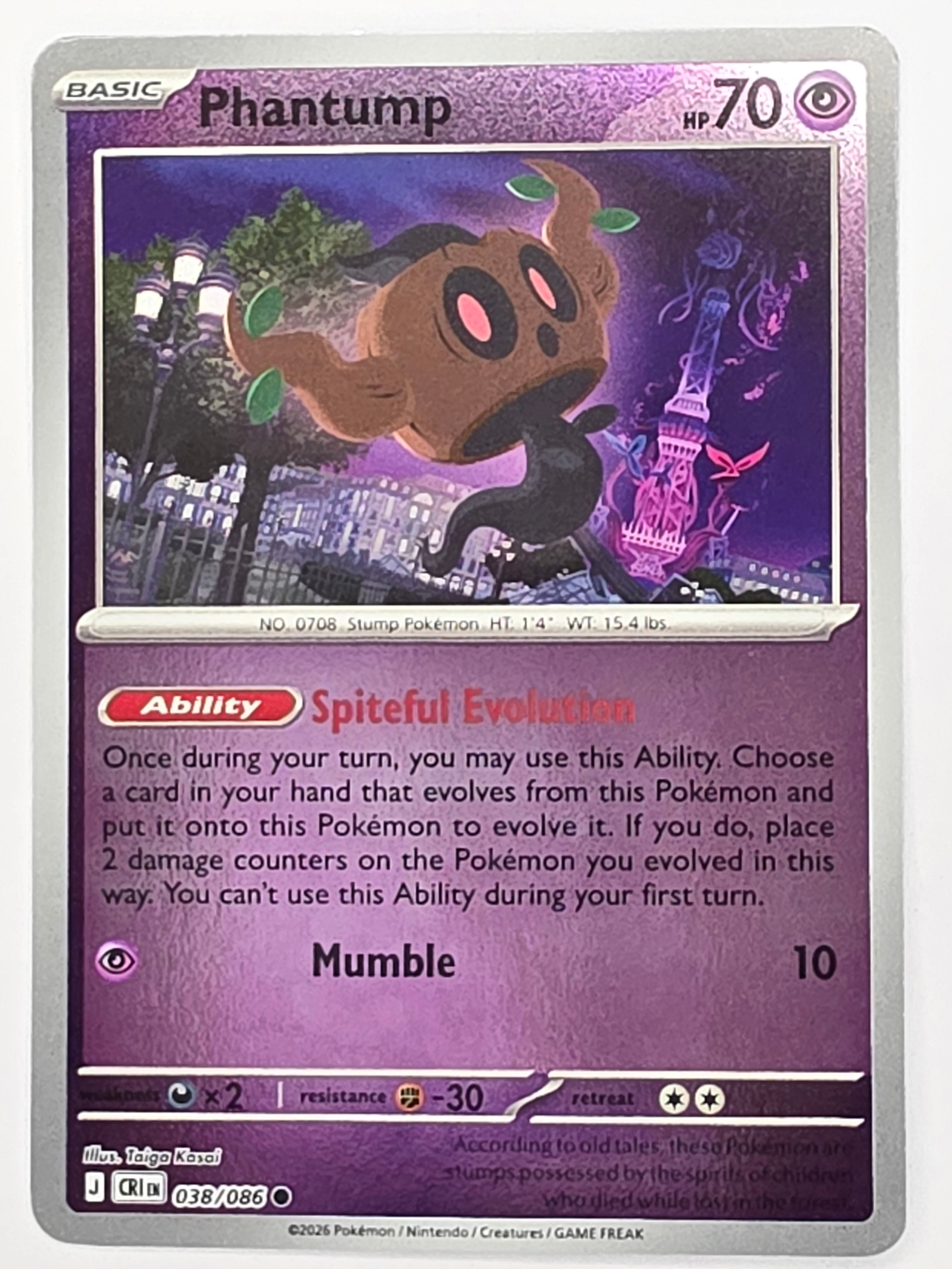 Pokemon TCG Chaos Rising |Phantump | #038/086 | Reverse Holo | Common