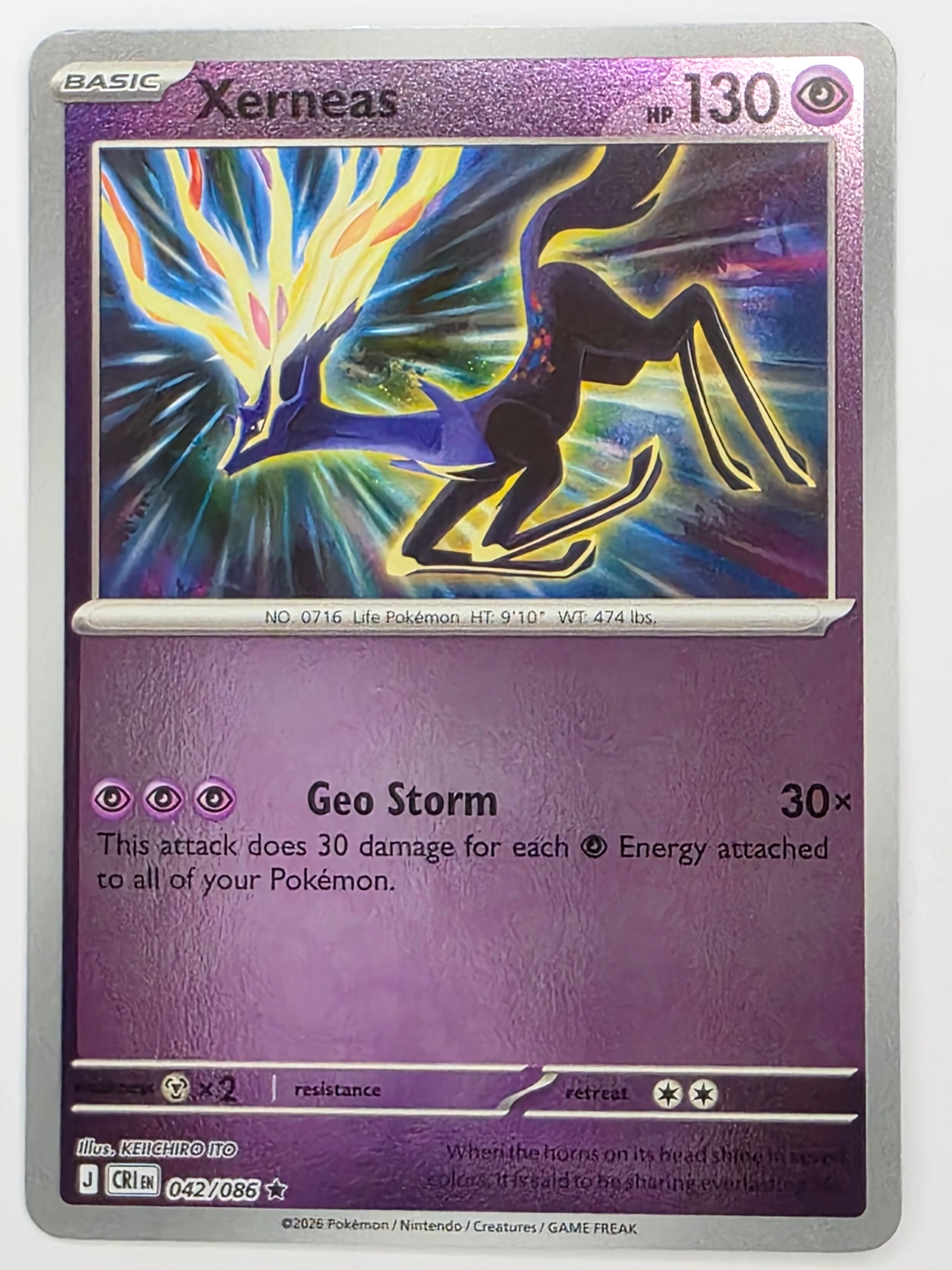 Pokemon TCG Chaos Rising |Xerneas | #042/086 | Reverse Holo | Rare