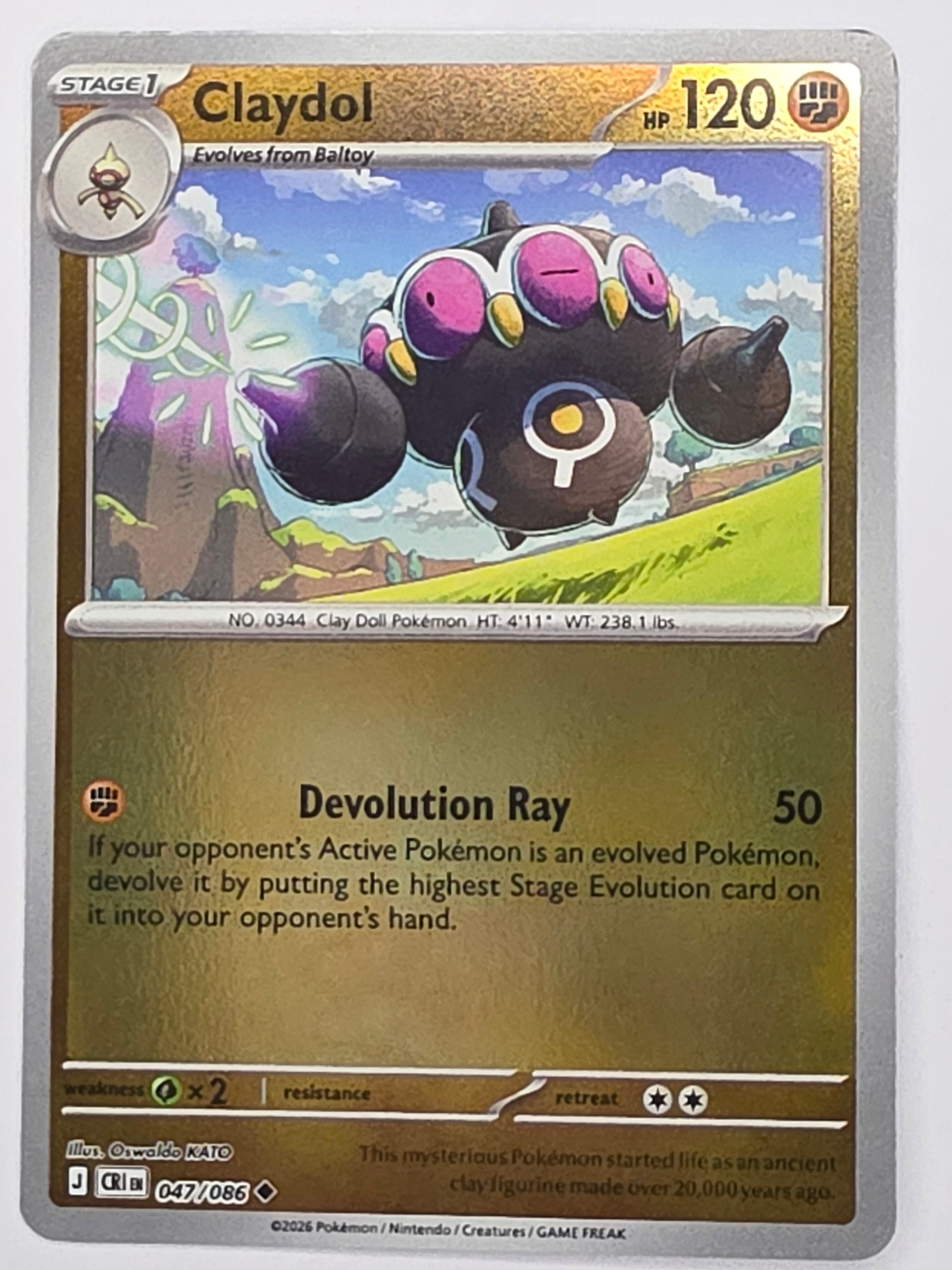 Pokemon TCG Chaos Rising |Claydol | #047/086 | Reverse Holo | Uncommon