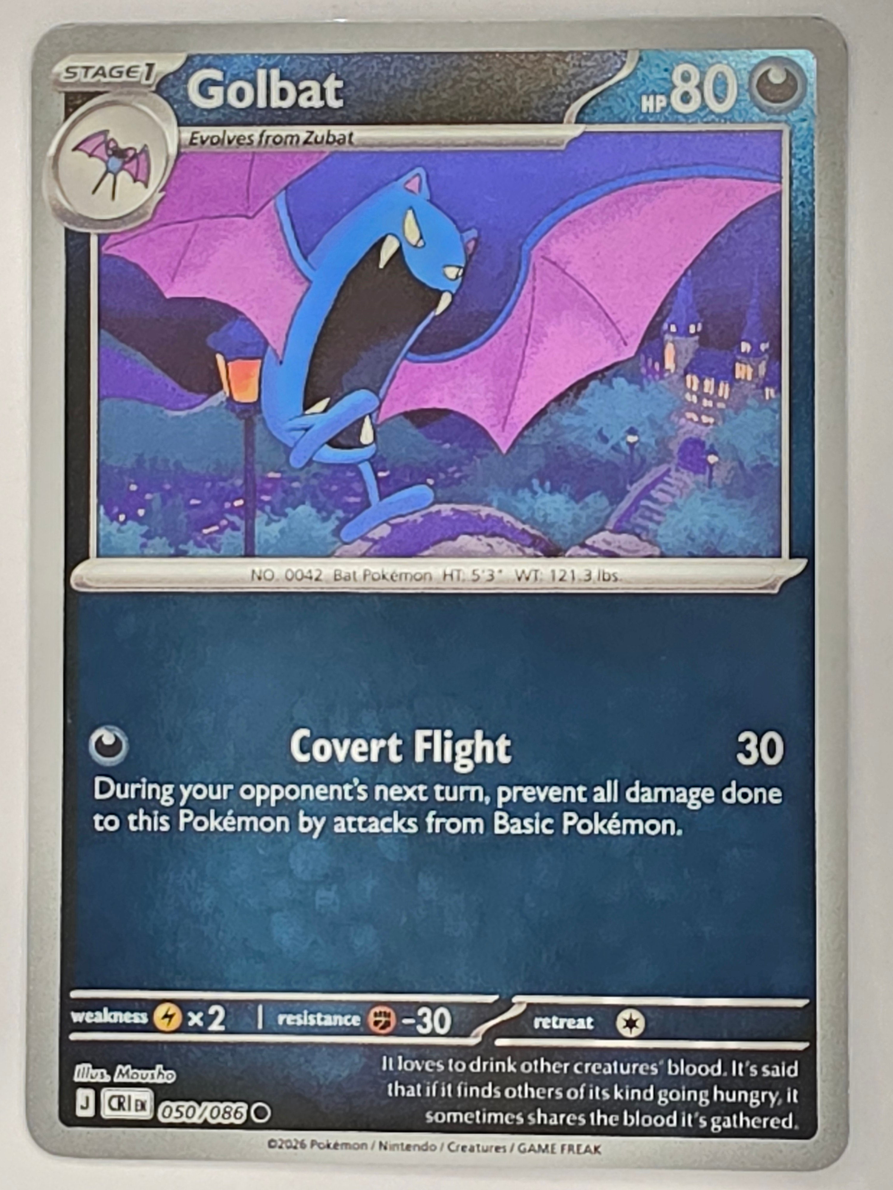 Pokemon TCG Chaos Rising |Golbat | #050/086 | Reverse Holo | Common