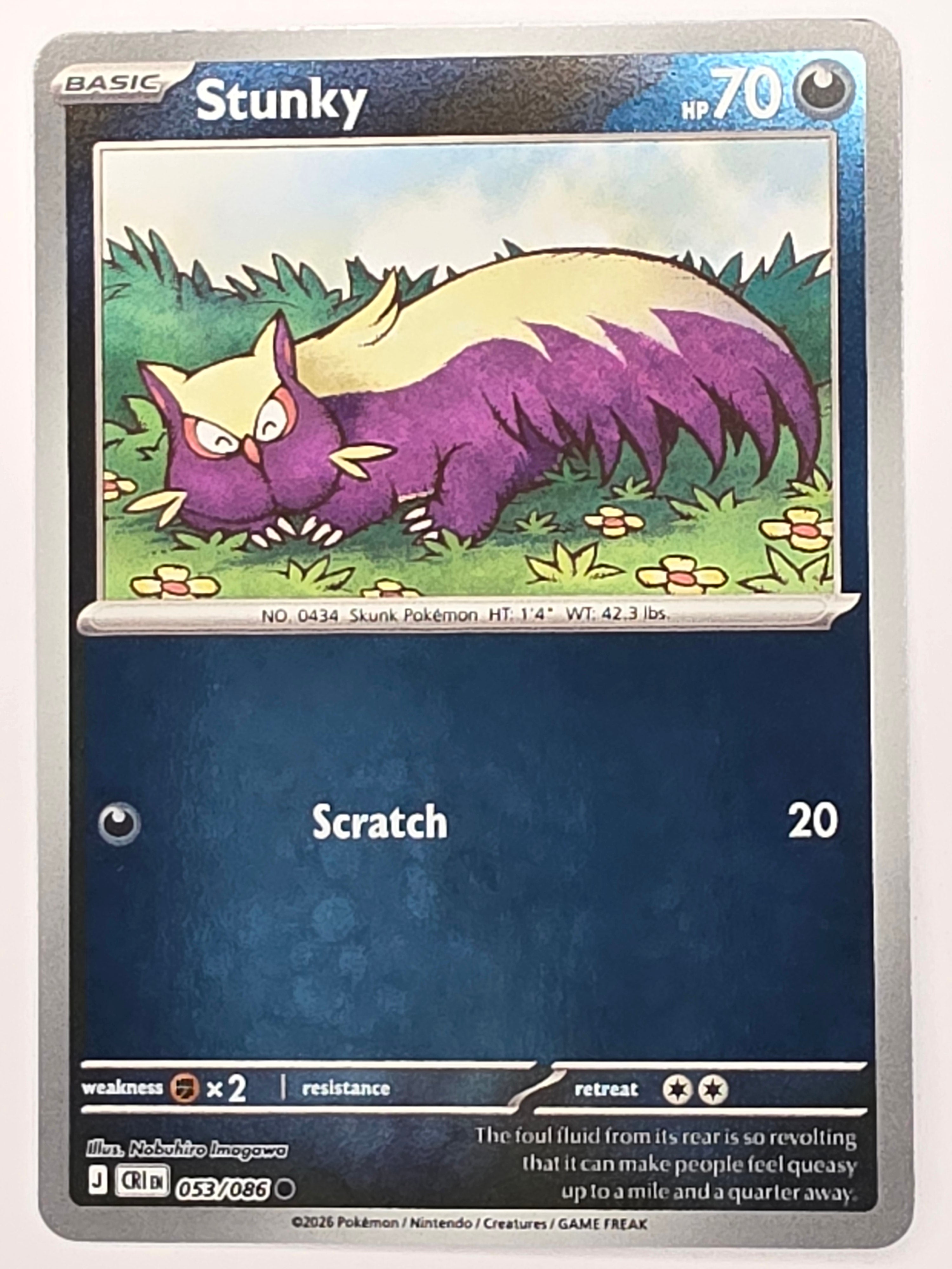 Pokemon TCG Chaos Rising |Stunky | #053/086 | Reverse Holo | Common