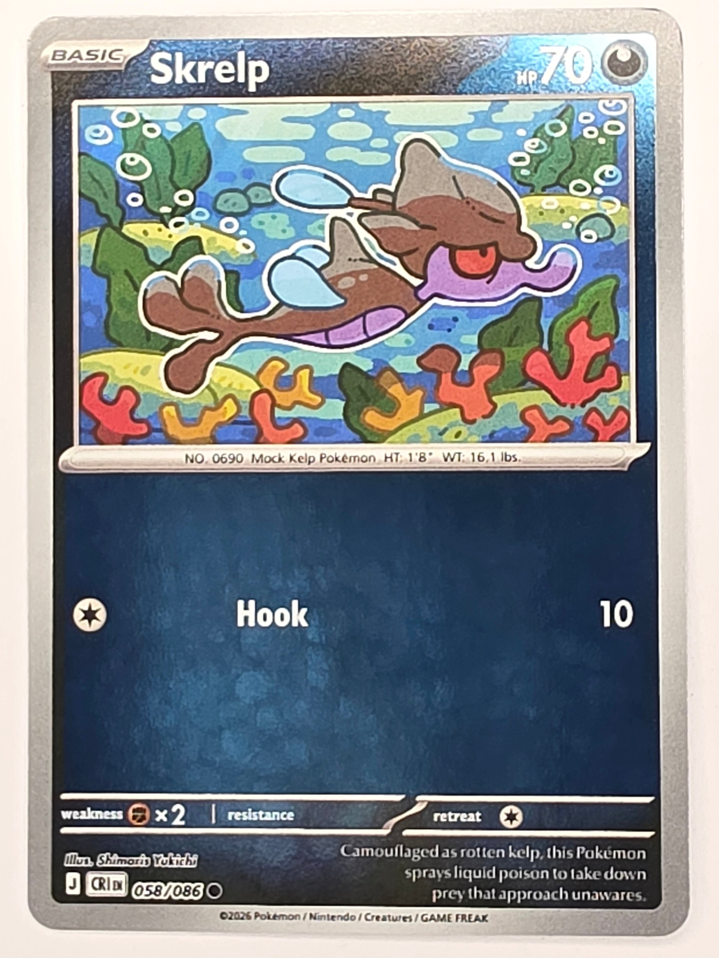 Pokemon TCG Chaos Rising |Skrelp | #058/086 | Reverse Holo | Common