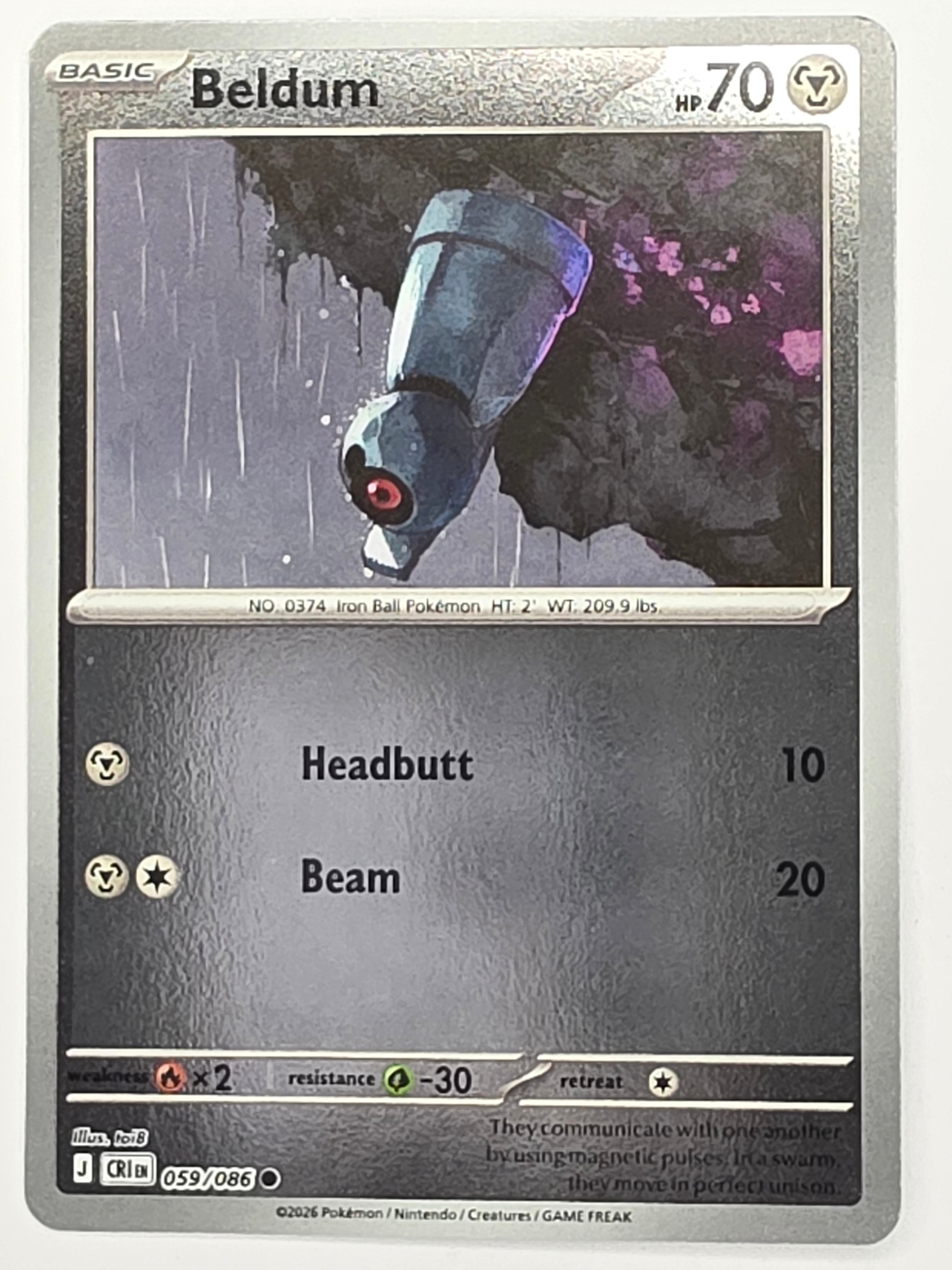 Pokemon TCG Chaos Rising |Beldum | #059/086 | Reverse Holo | Common