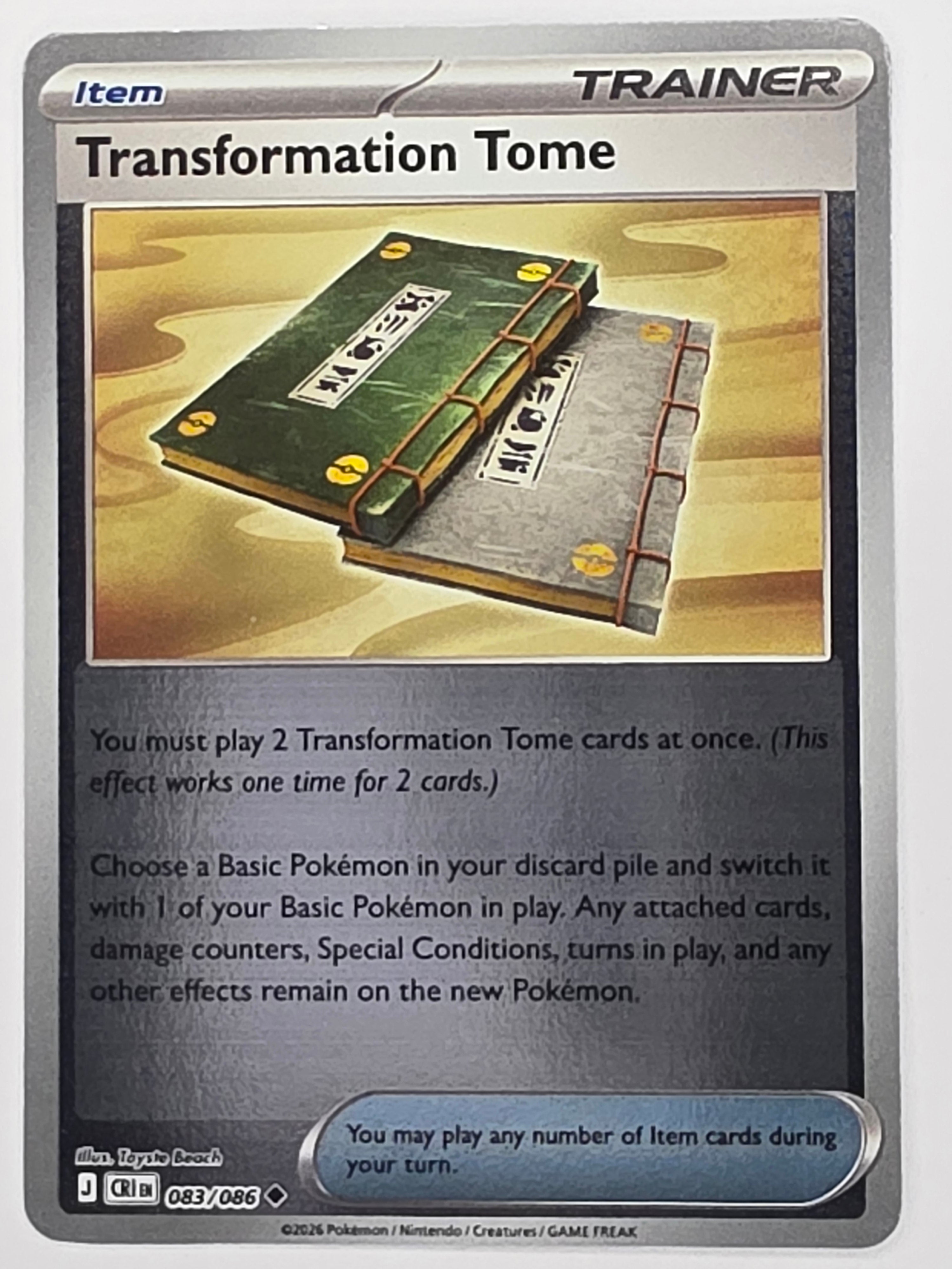 Pokemon TCG Chaos Rising |Transformation Tome | #083/086 | Reverse Holo | Uncommon