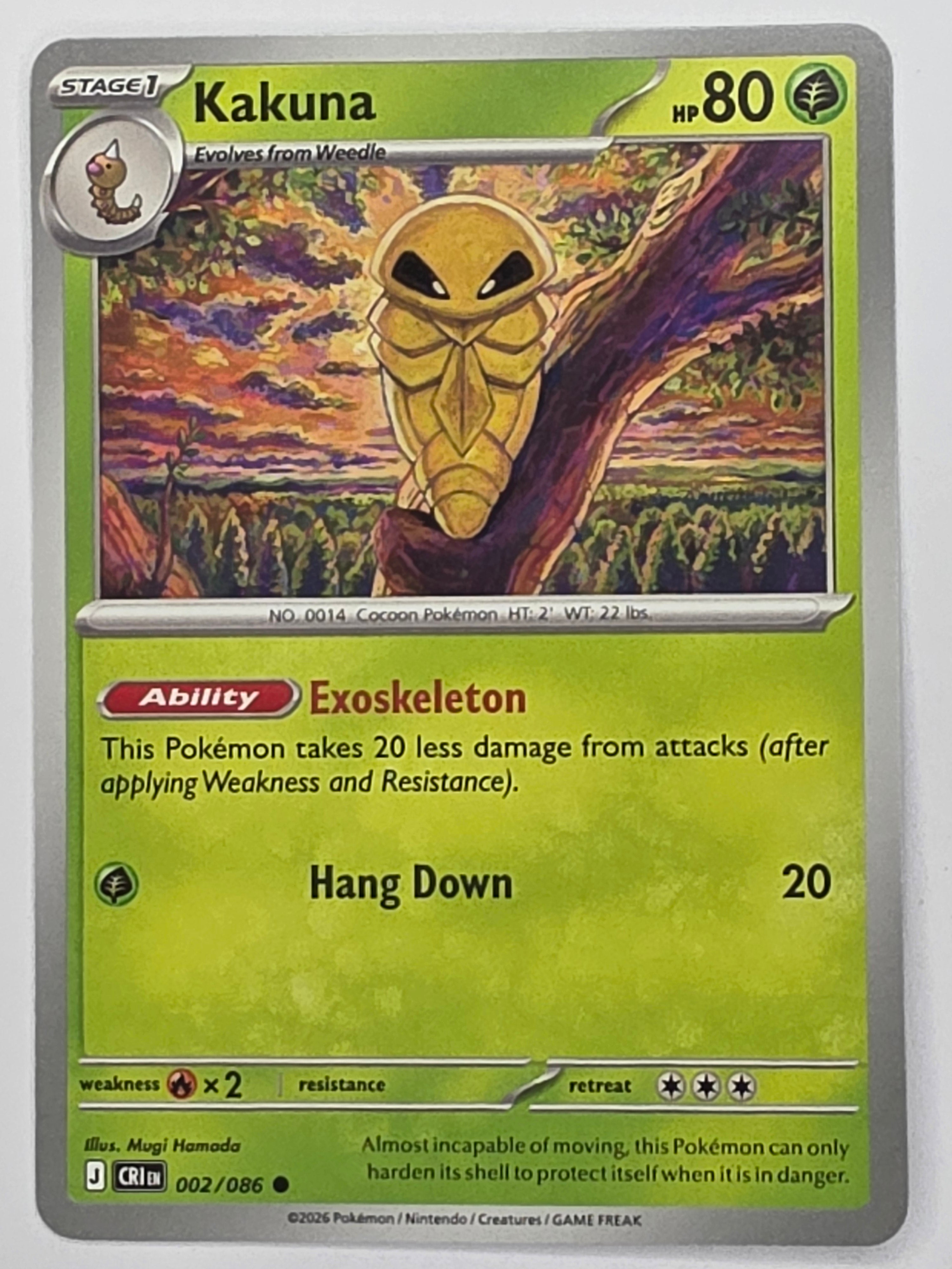 Pokemon TCG Chaos Rising |Kakuna | #002/086 | Common