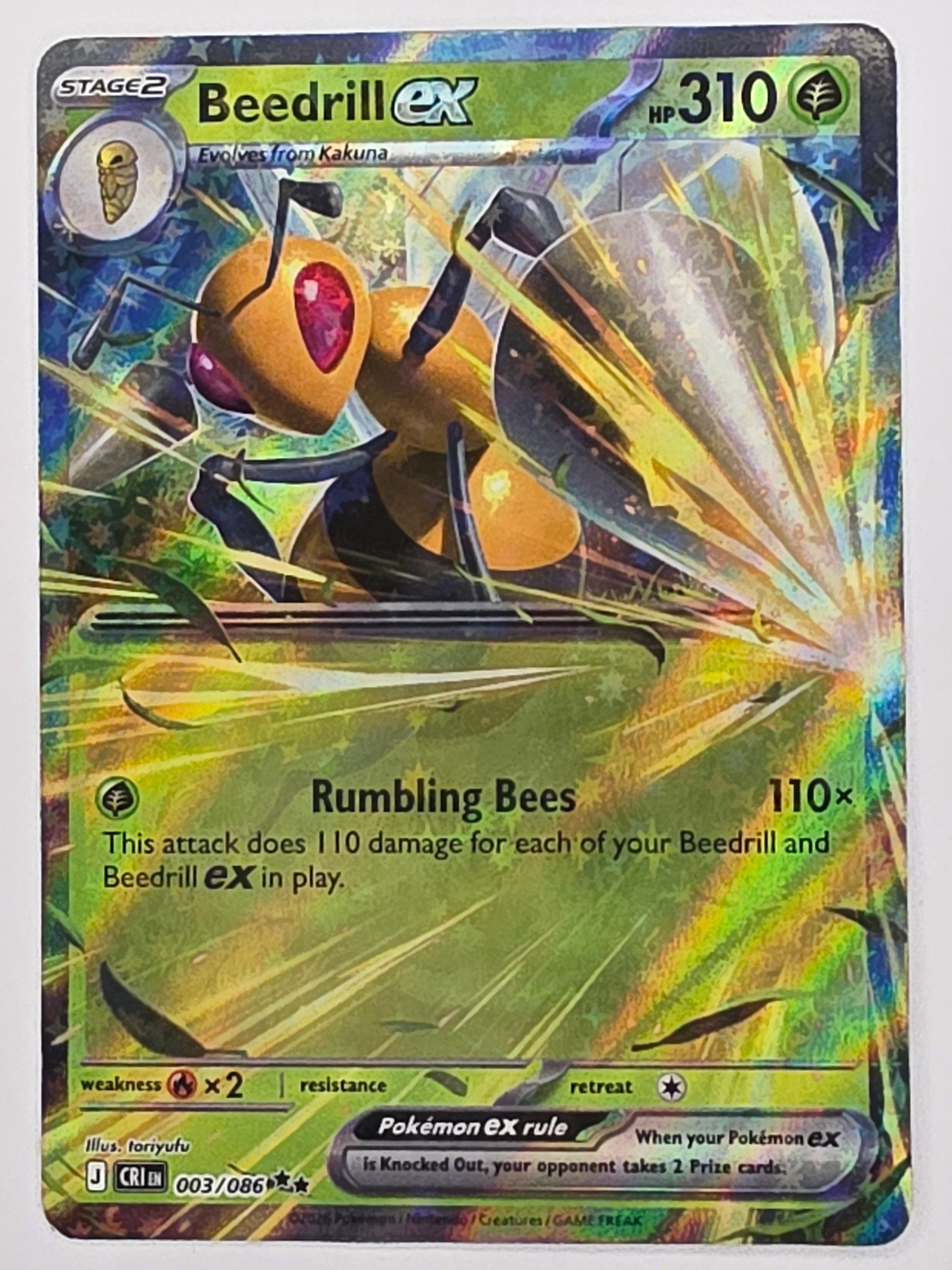 Pokemon TCG Chaos Rising |Beedrill ex | #003/086 | Double Rare