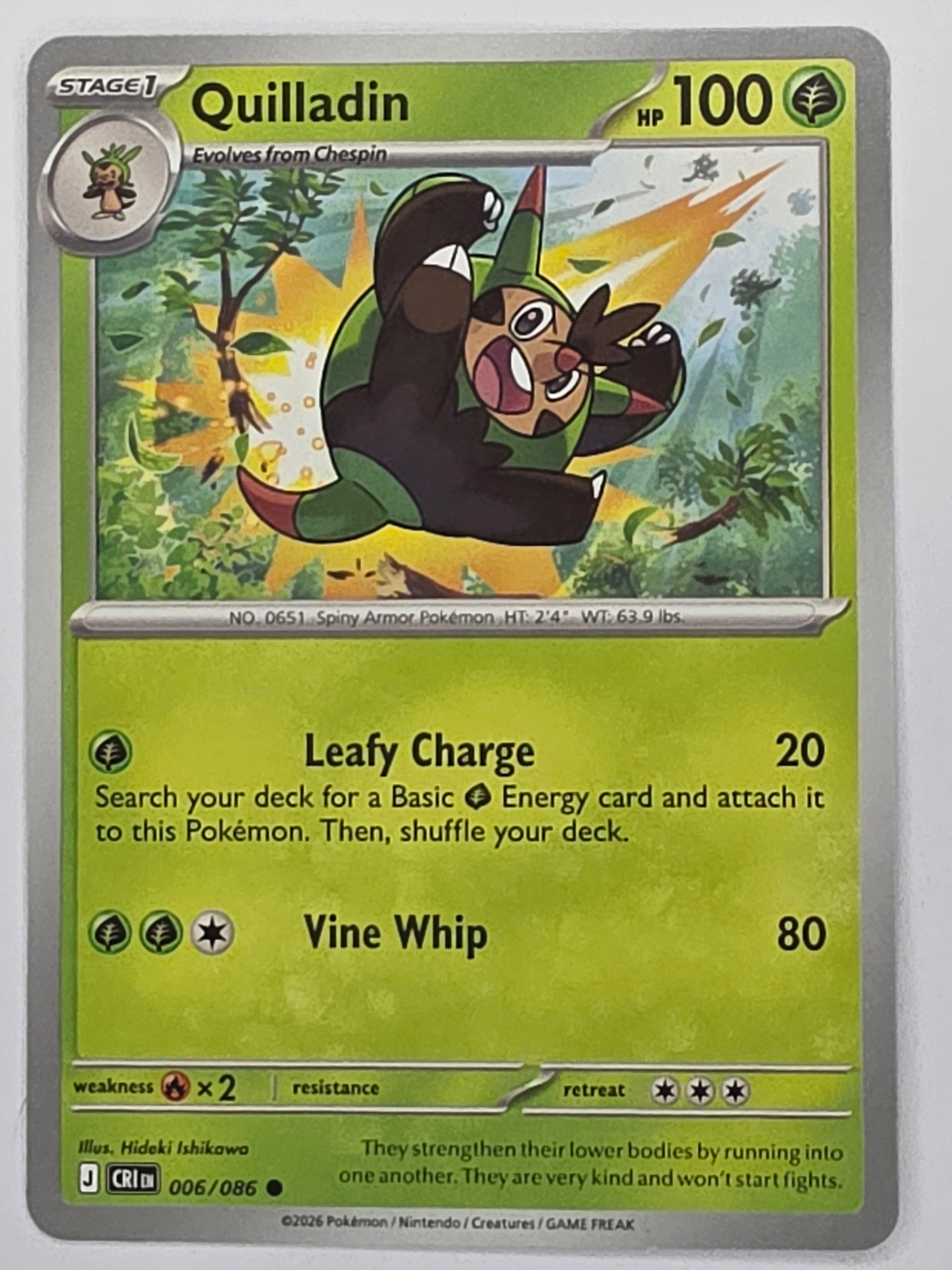 Pokemon TCG Chaos Rising |Quilladin | #006/086 | Common