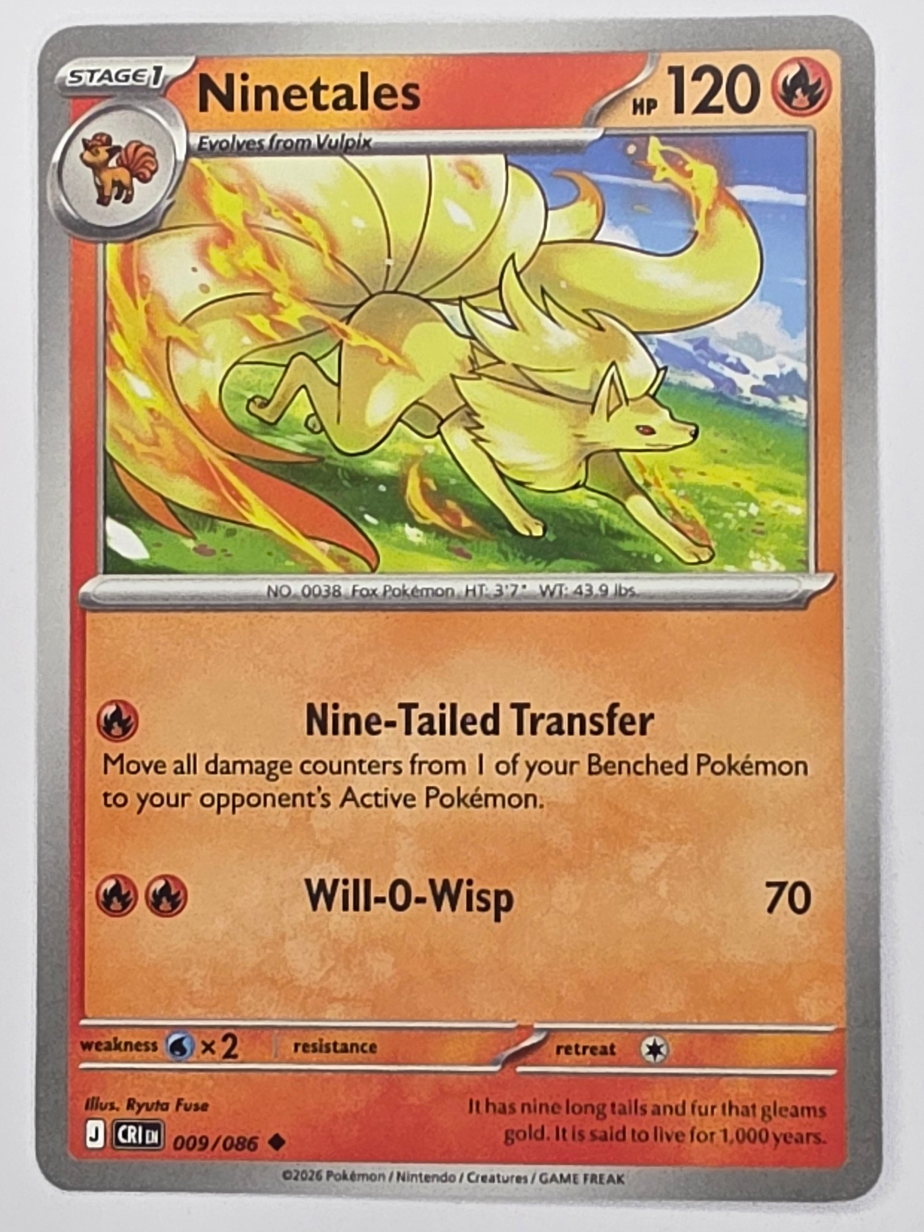 Pokemon TCG Chaos Rising |Ninetales | #009/086 | Uncommon