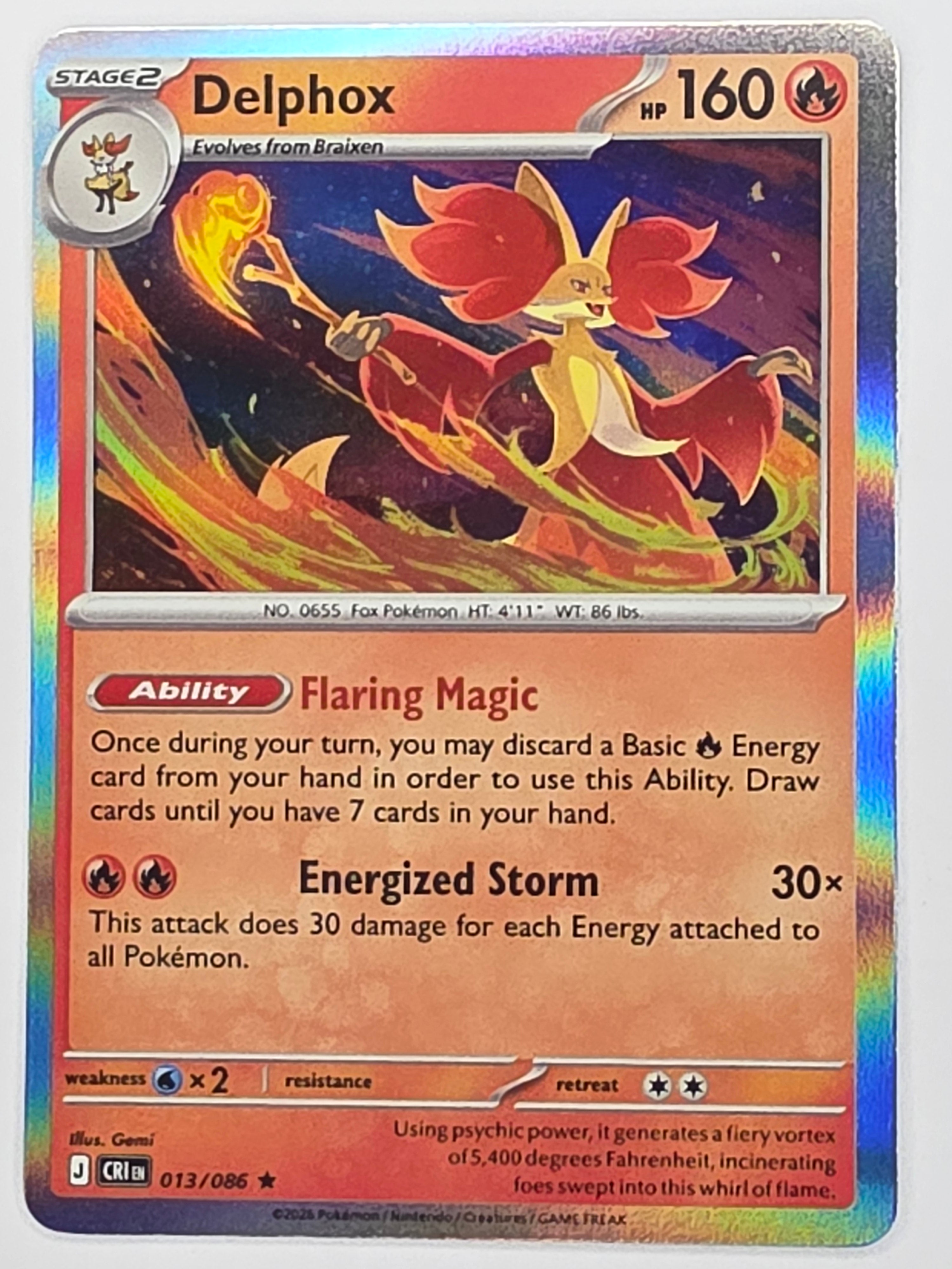 Pokemon TCG Chaos Rising |Delphox | #013/086 | Rare