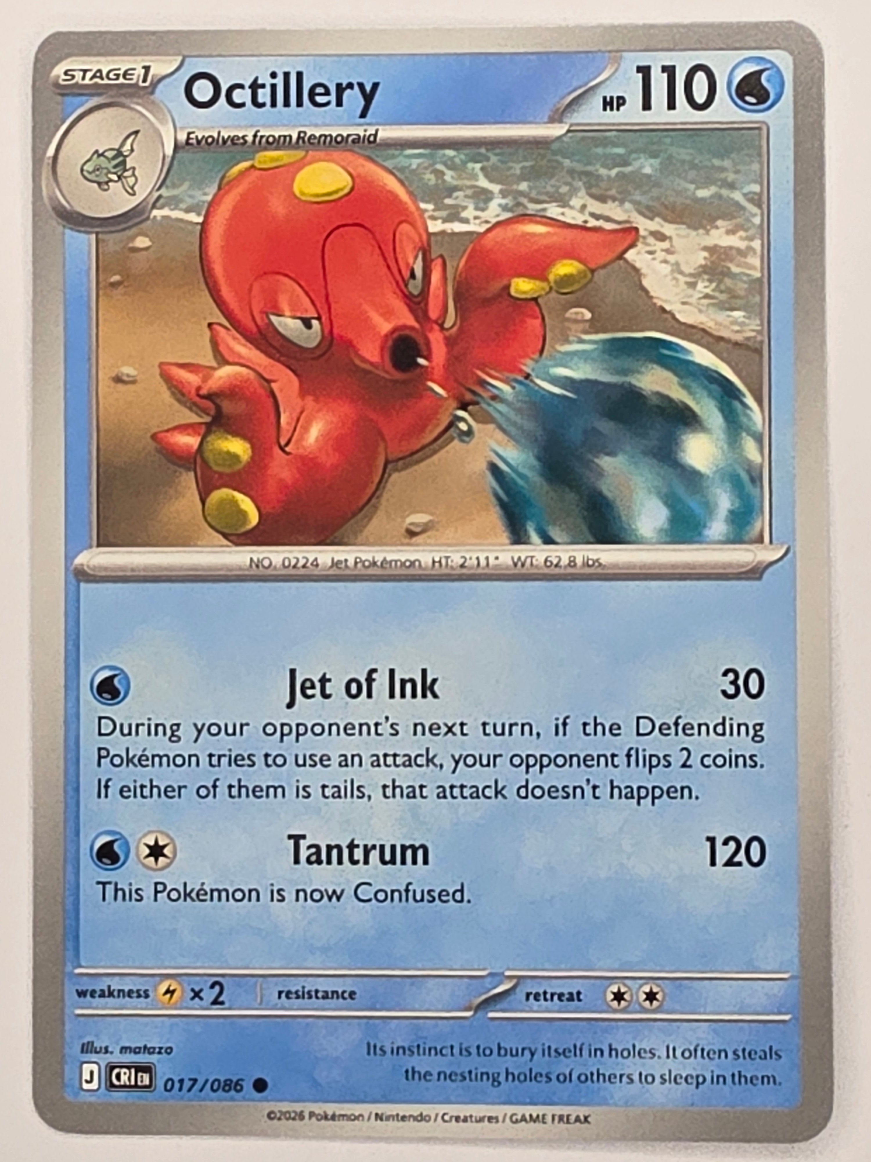 Pokemon TCG Chaos Rising |Octillery | #017/086 | Common
