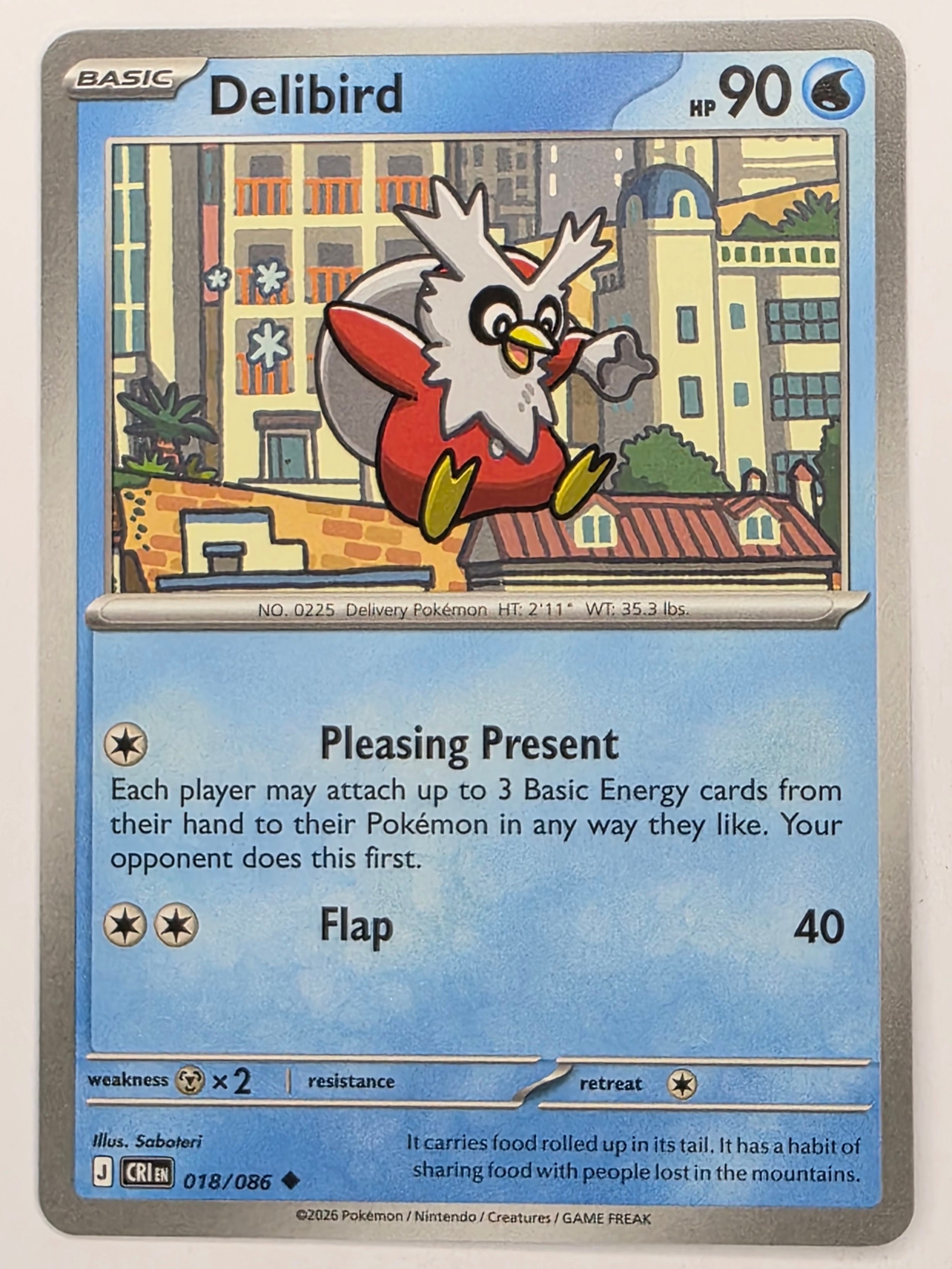 Pokemon TCG Chaos Rising |Delibird | #018/086 | Uncommon