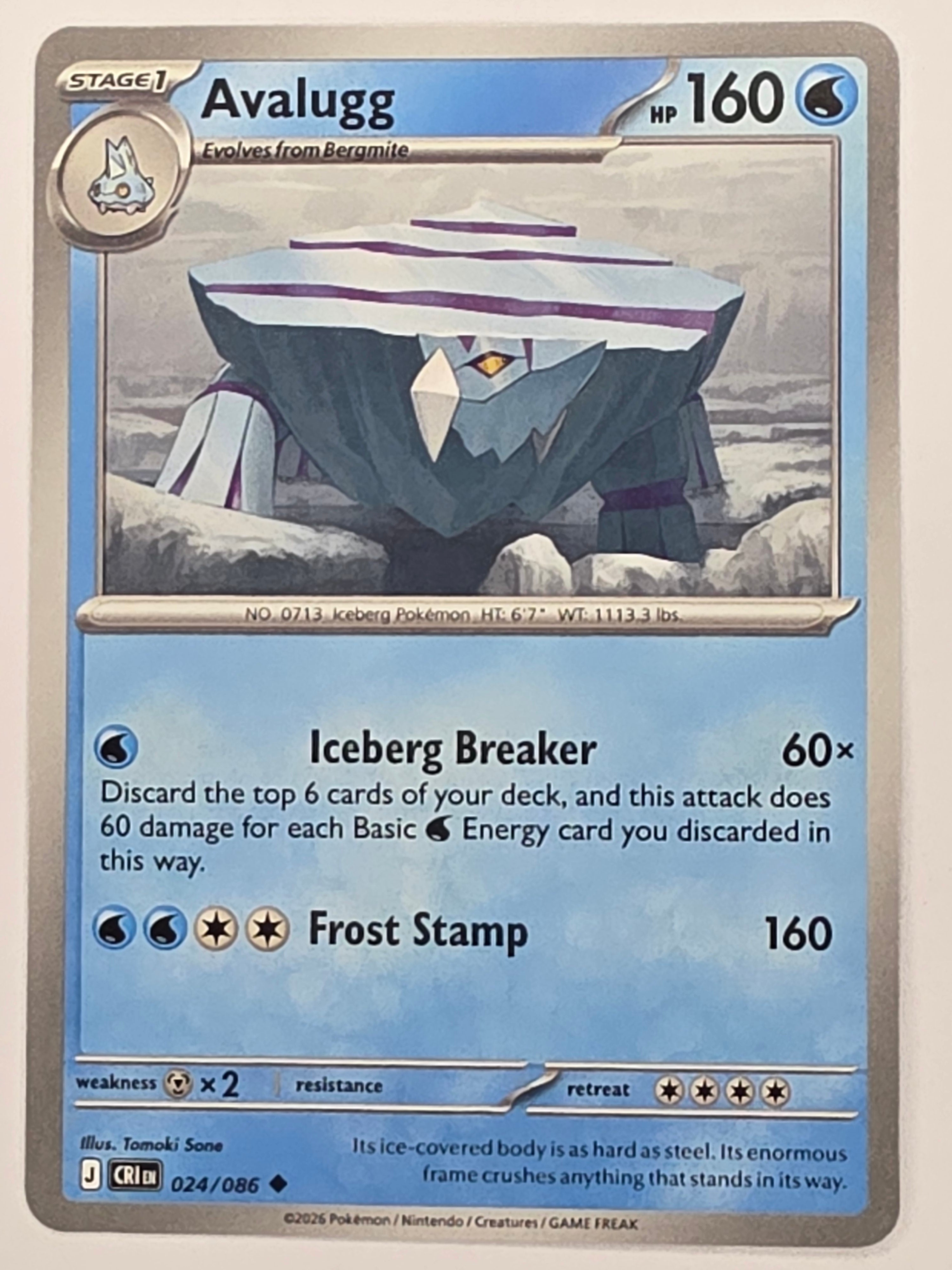Pokemon TCG Chaos Rising |Avalugg | #024/086 | Uncommon