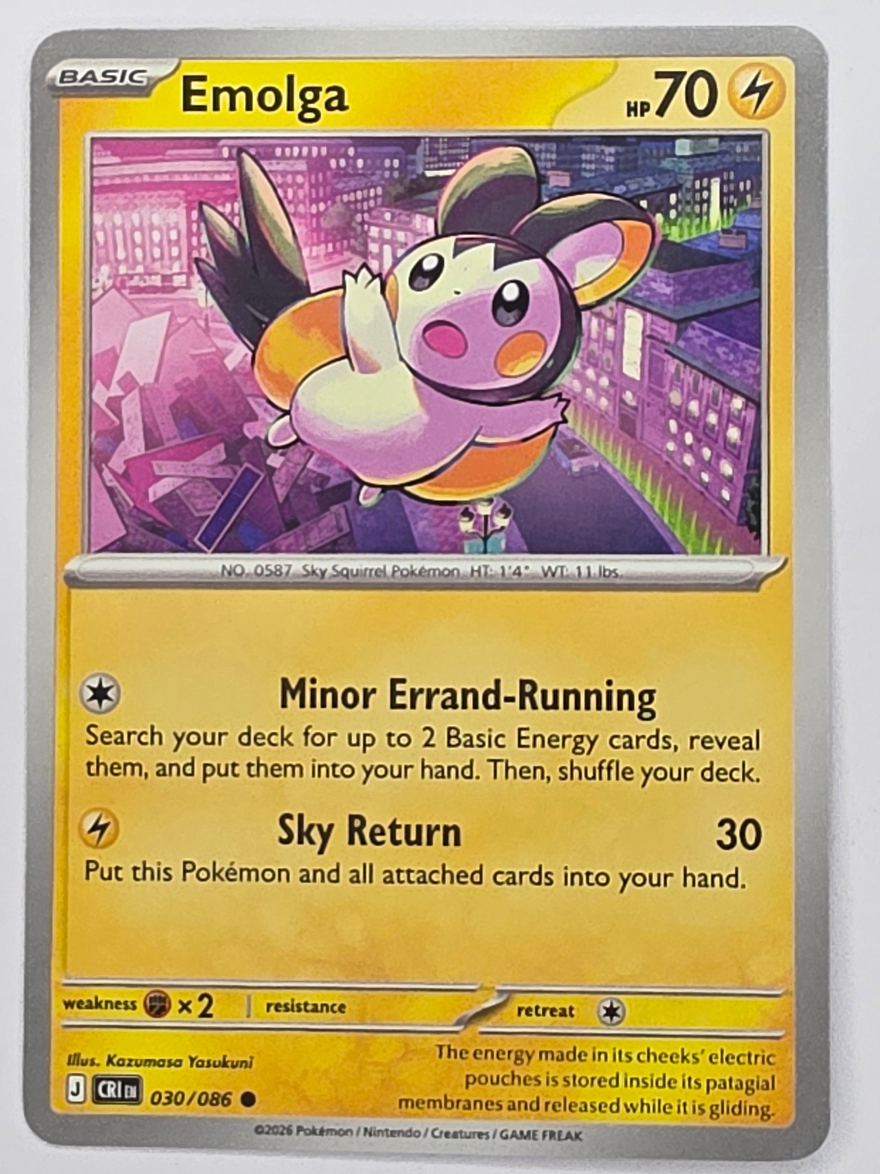 Pokemon TCG Chaos Rising |Emolga | #030/086 | Common