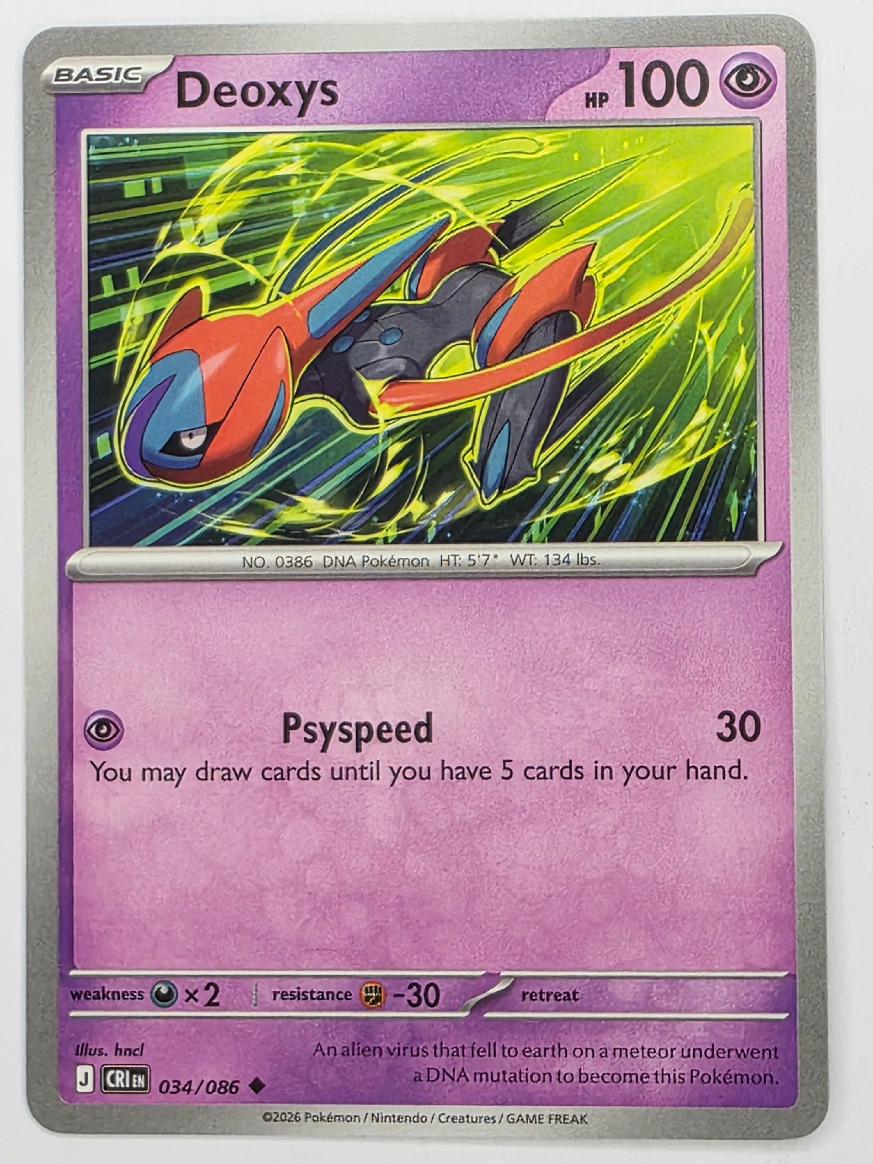 Pokemon TCG Chaos Rising |Deoxys | #034/086 | Uncommon