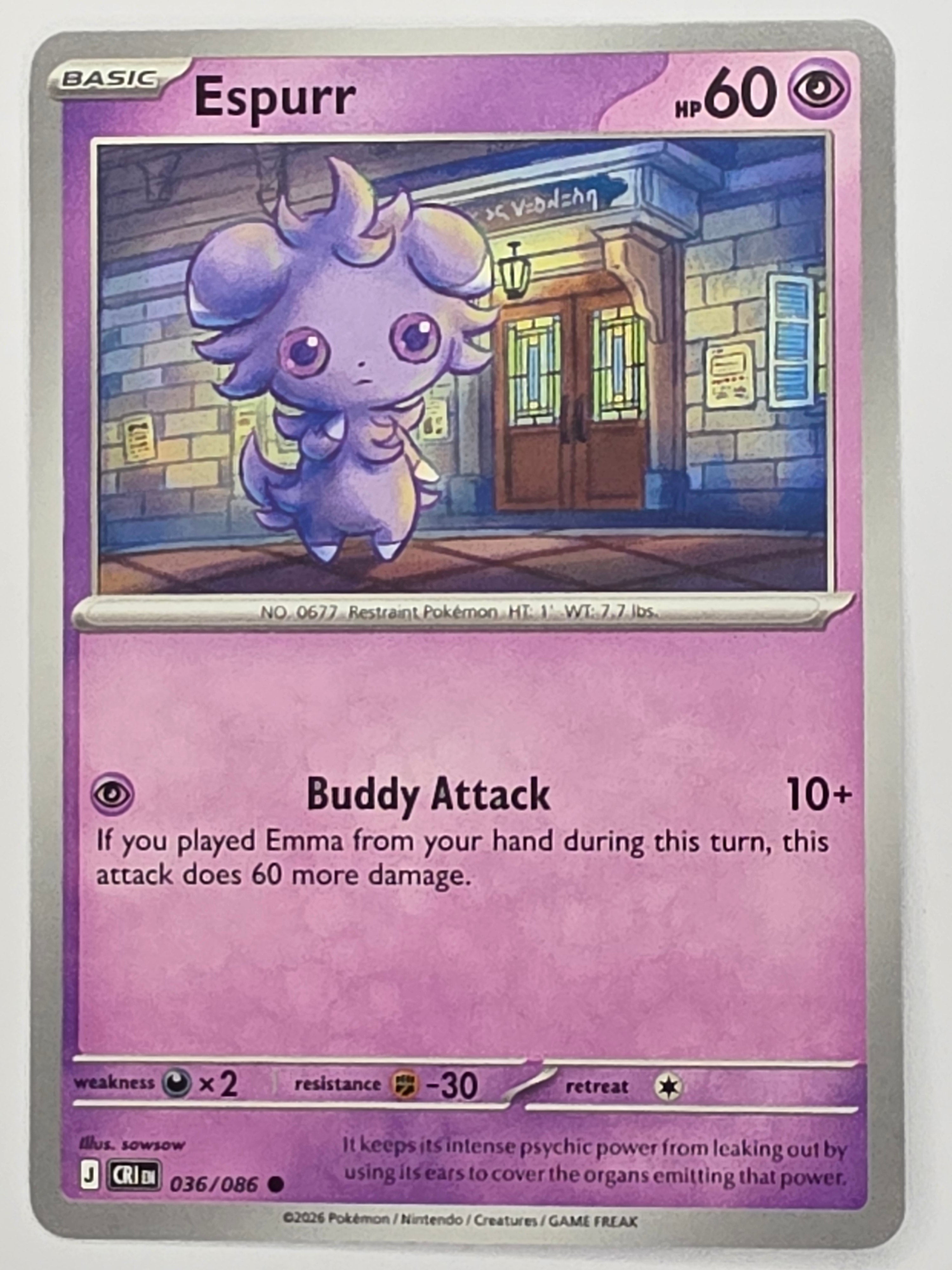 Pokemon TCG Chaos Rising |Espurr | #036/086 | Common