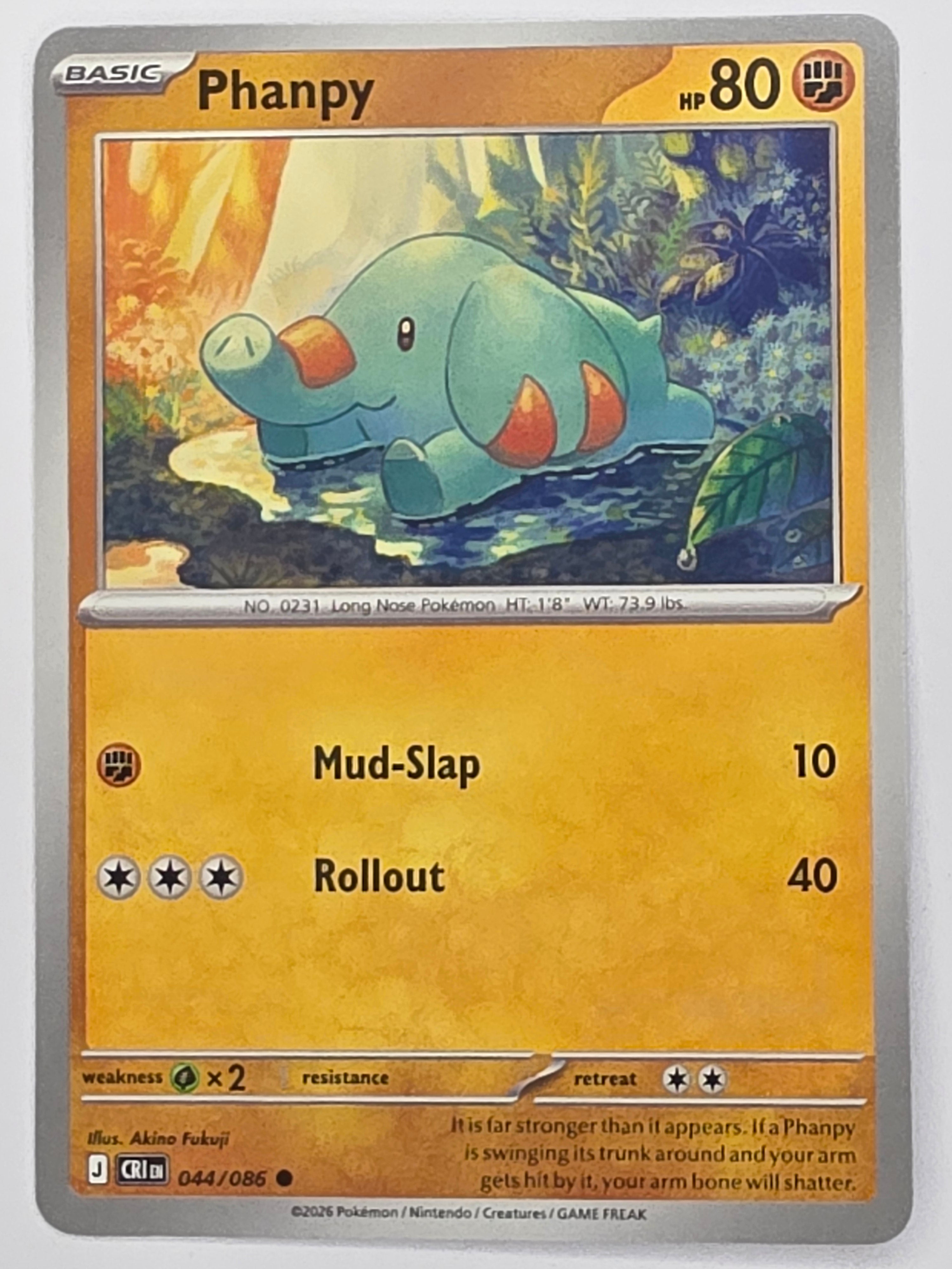 Pokemon TCG Chaos Rising |Phanpy | #044/086 | Common