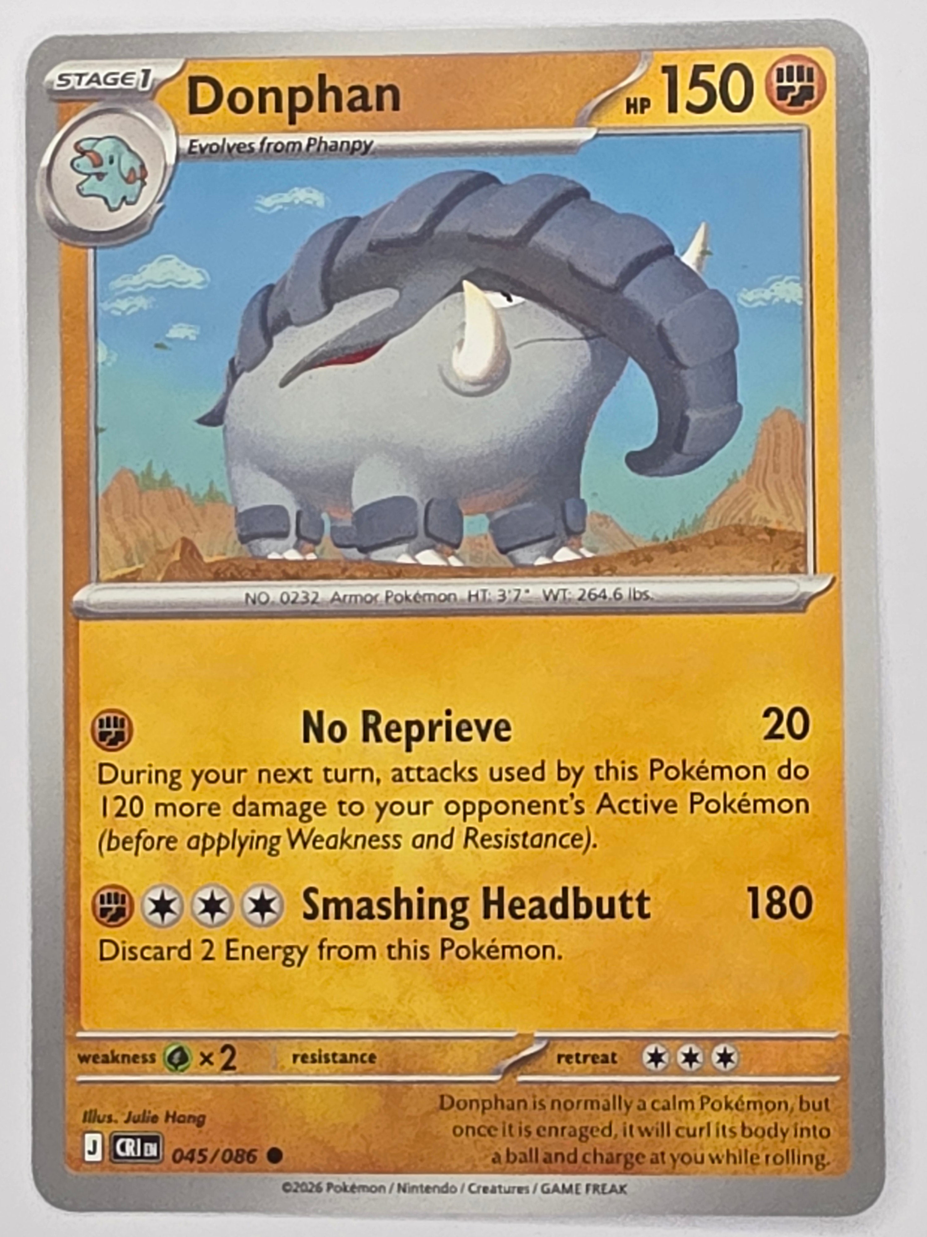 Pokemon TCG Chaos Rising |Donphan | #045/086 | Common