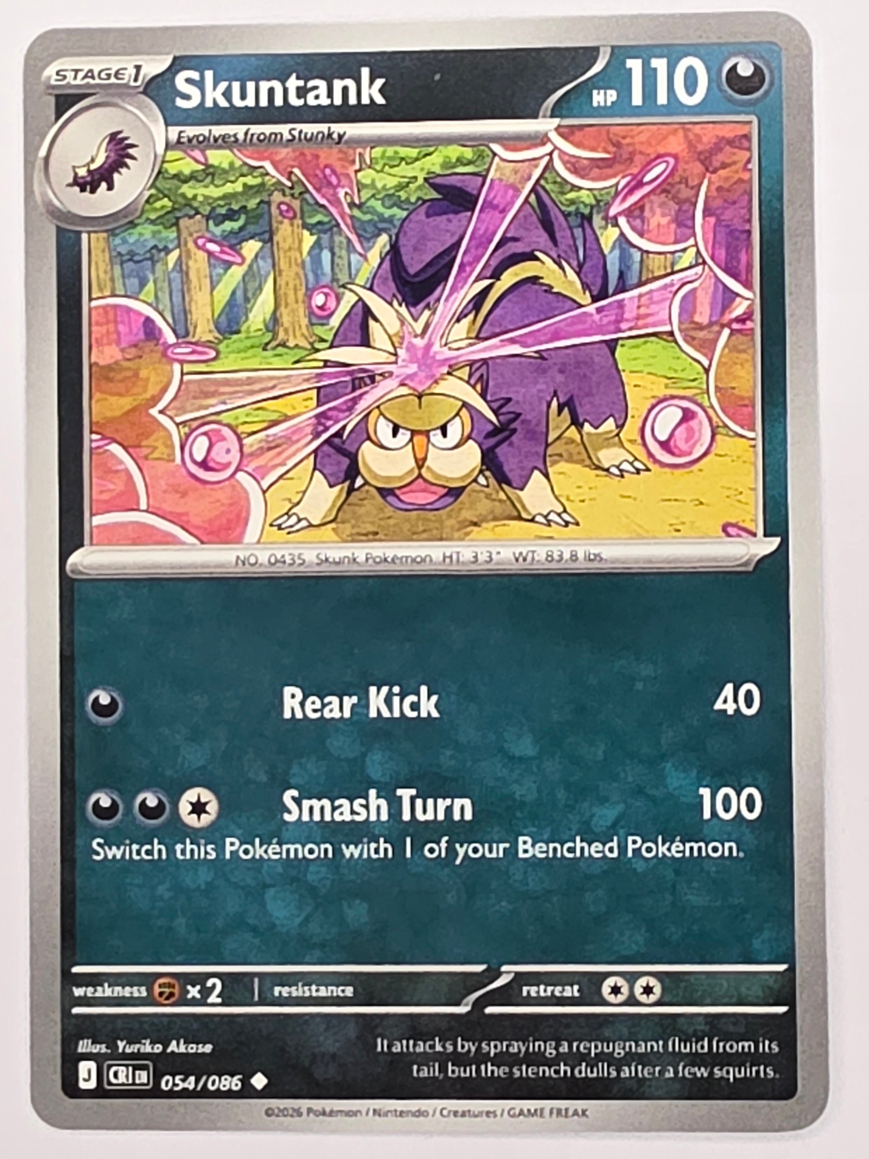 Pokemon TCG Chaos Rising |Skuntank | #054/086 | Uncommon