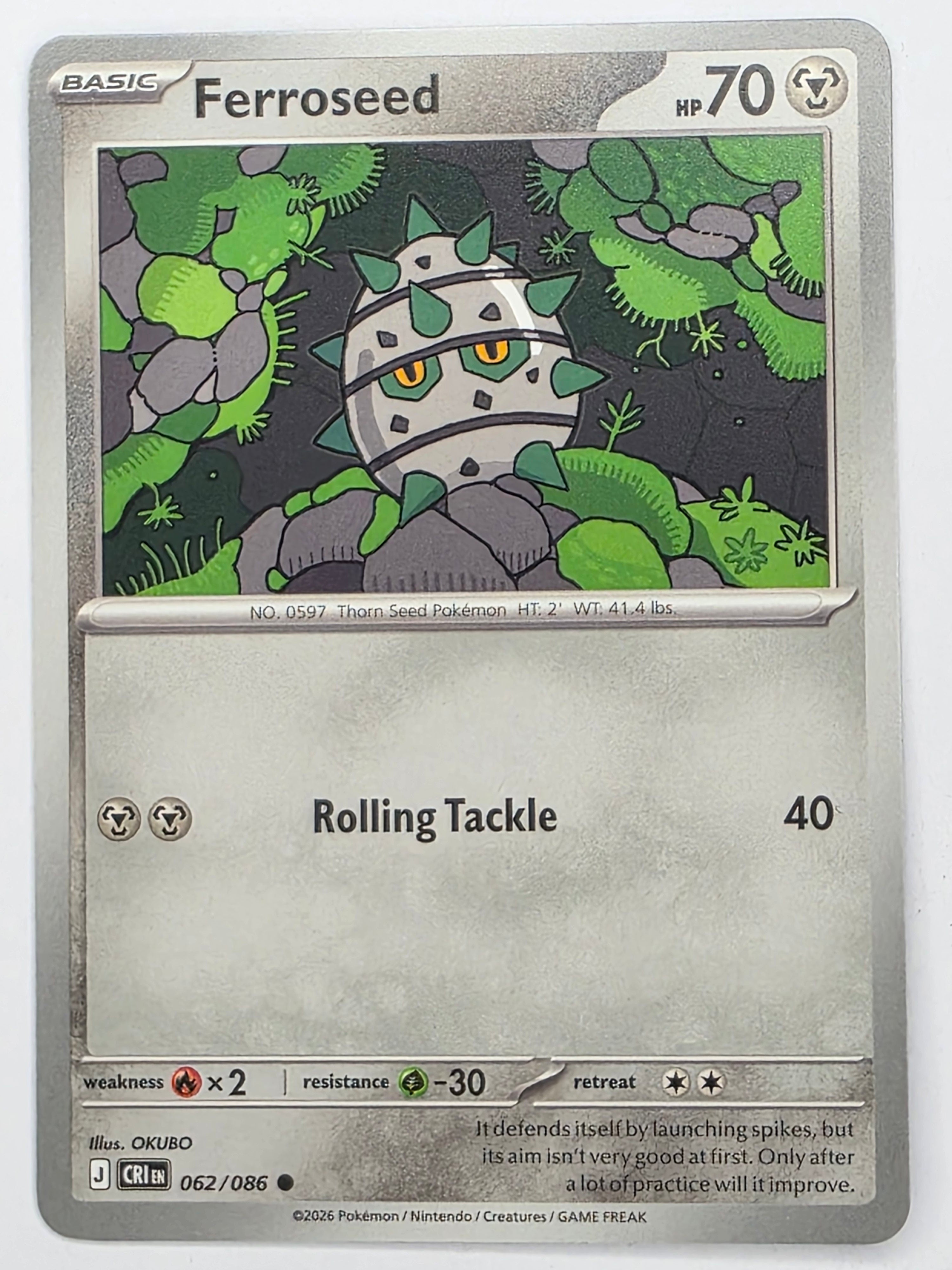 Pokemon TCG Chaos Rising |Ferroseed | #062/086 | Common