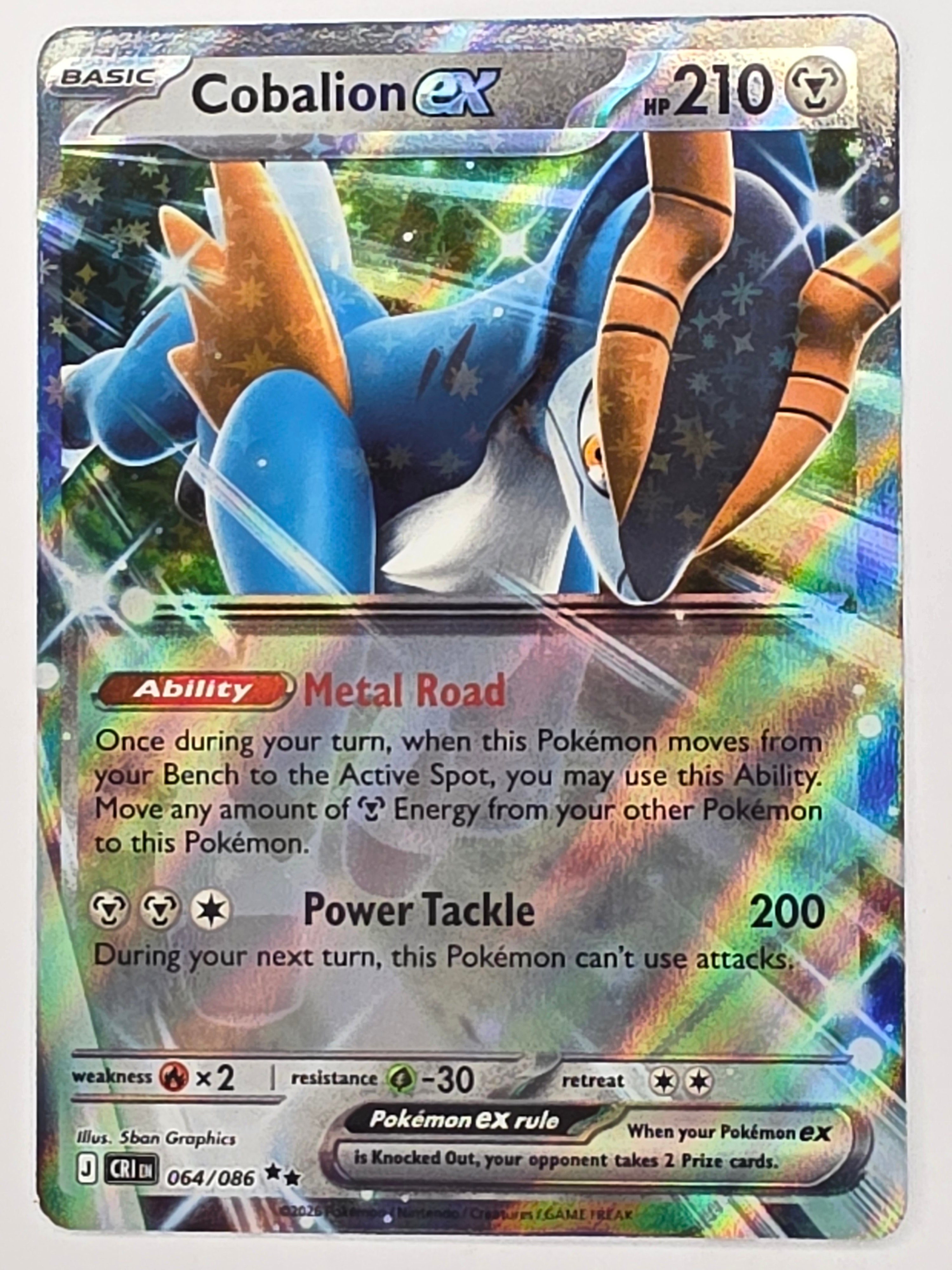 Pokemon TCG Chaos Rising |Cobalion ex | #064/086 | Double Rare