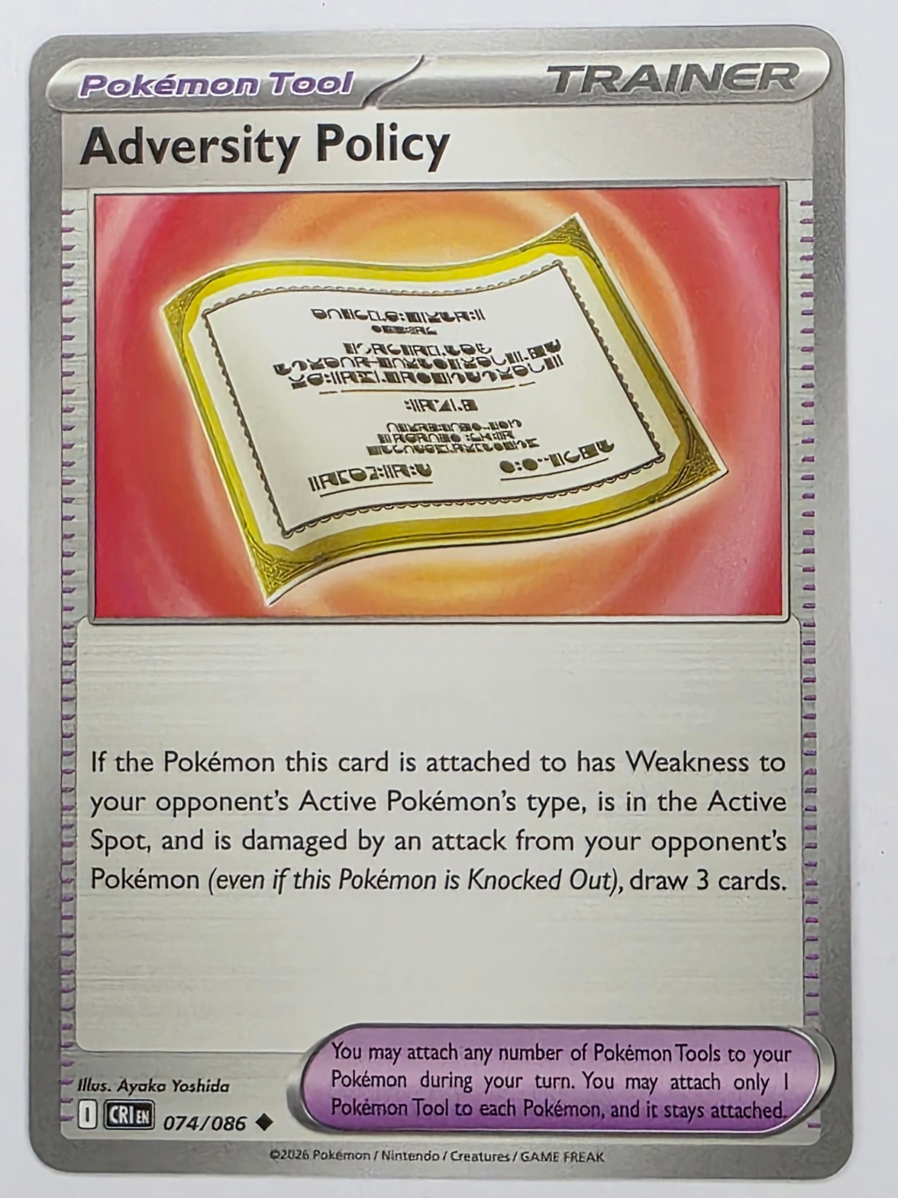 Pokemon TCG Chaos Rising |Adversity Policy | #074/086 | Uncommon