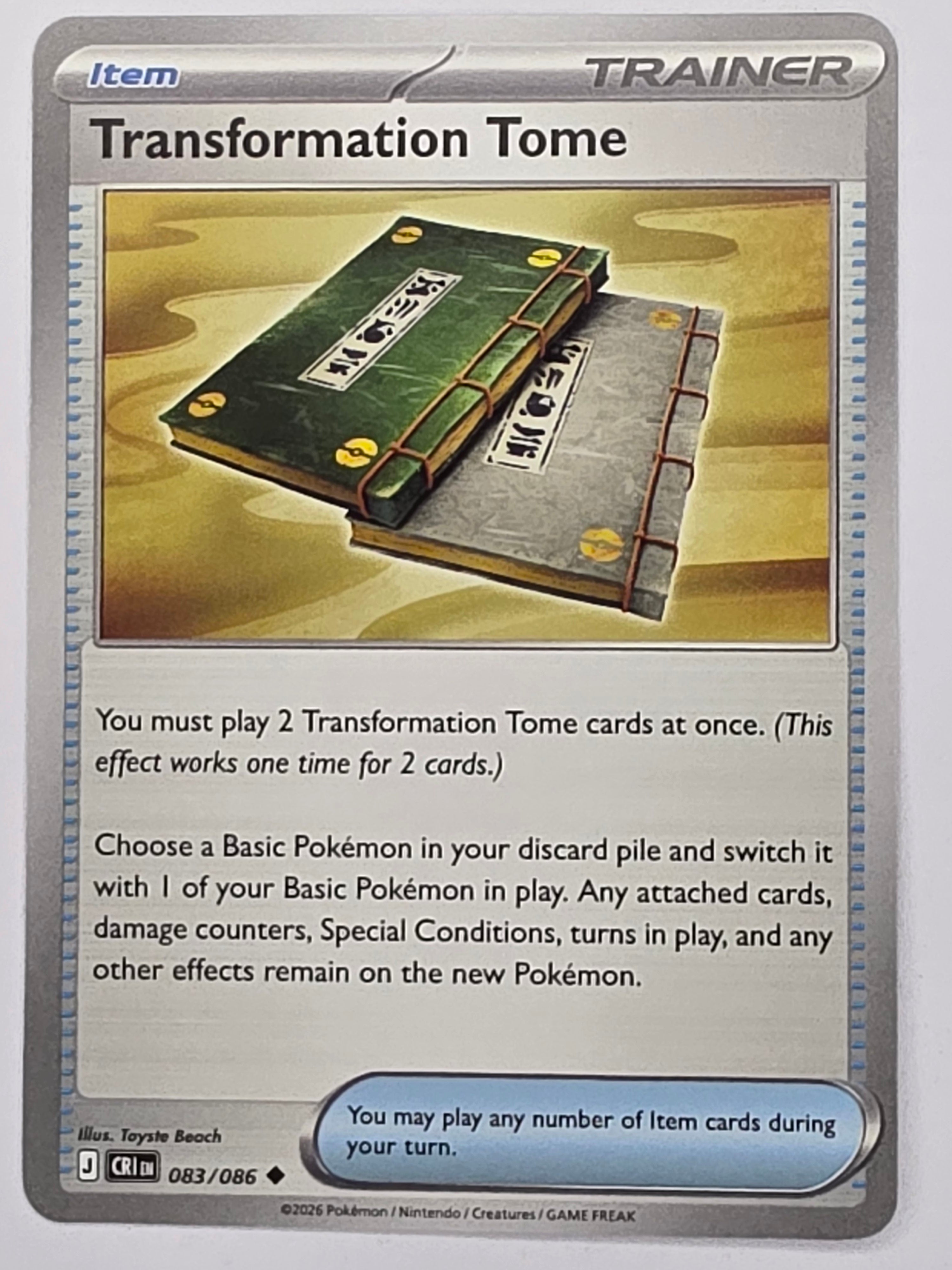 Pokemon TCG Chaos Rising |Transformation Tome | #083/086 | Uncommon
