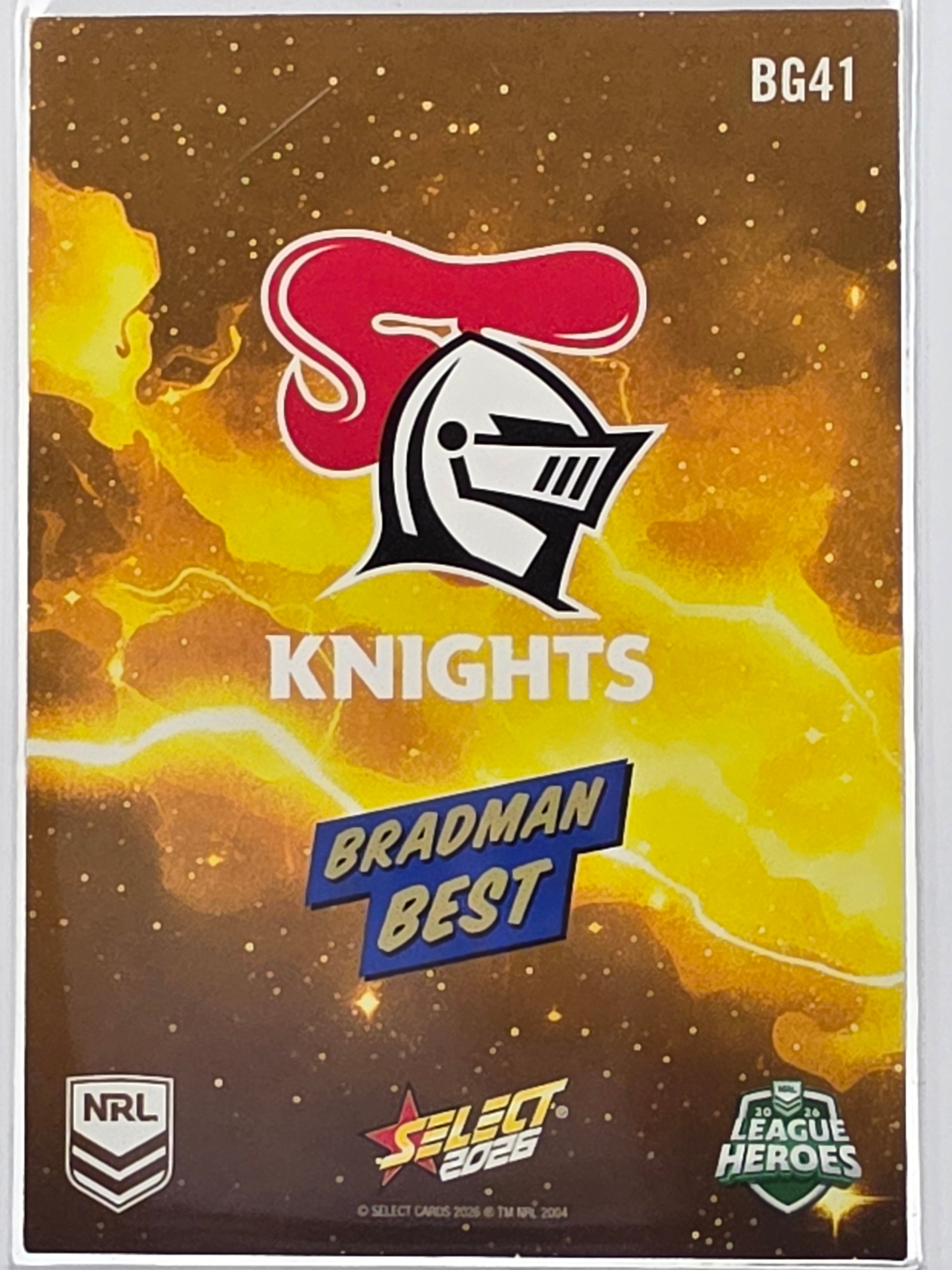2026 Select NRL League Heroes | Bang GOLD | #BG41 | Bradman Best | Knights