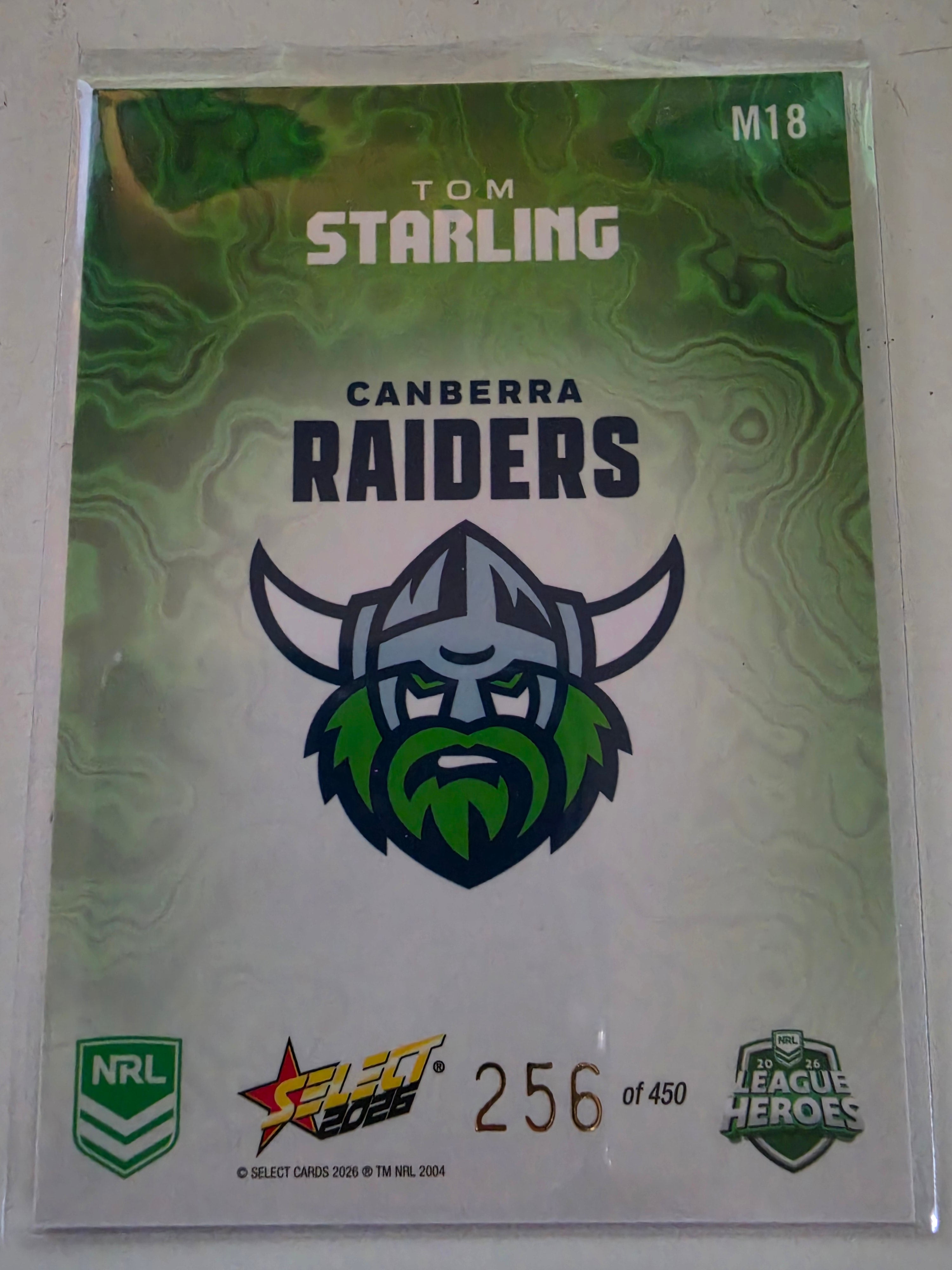 NRL 2026 League Heroes | Mercury | #M18 | #256/450 | Tom Starling | Canberra Raiders