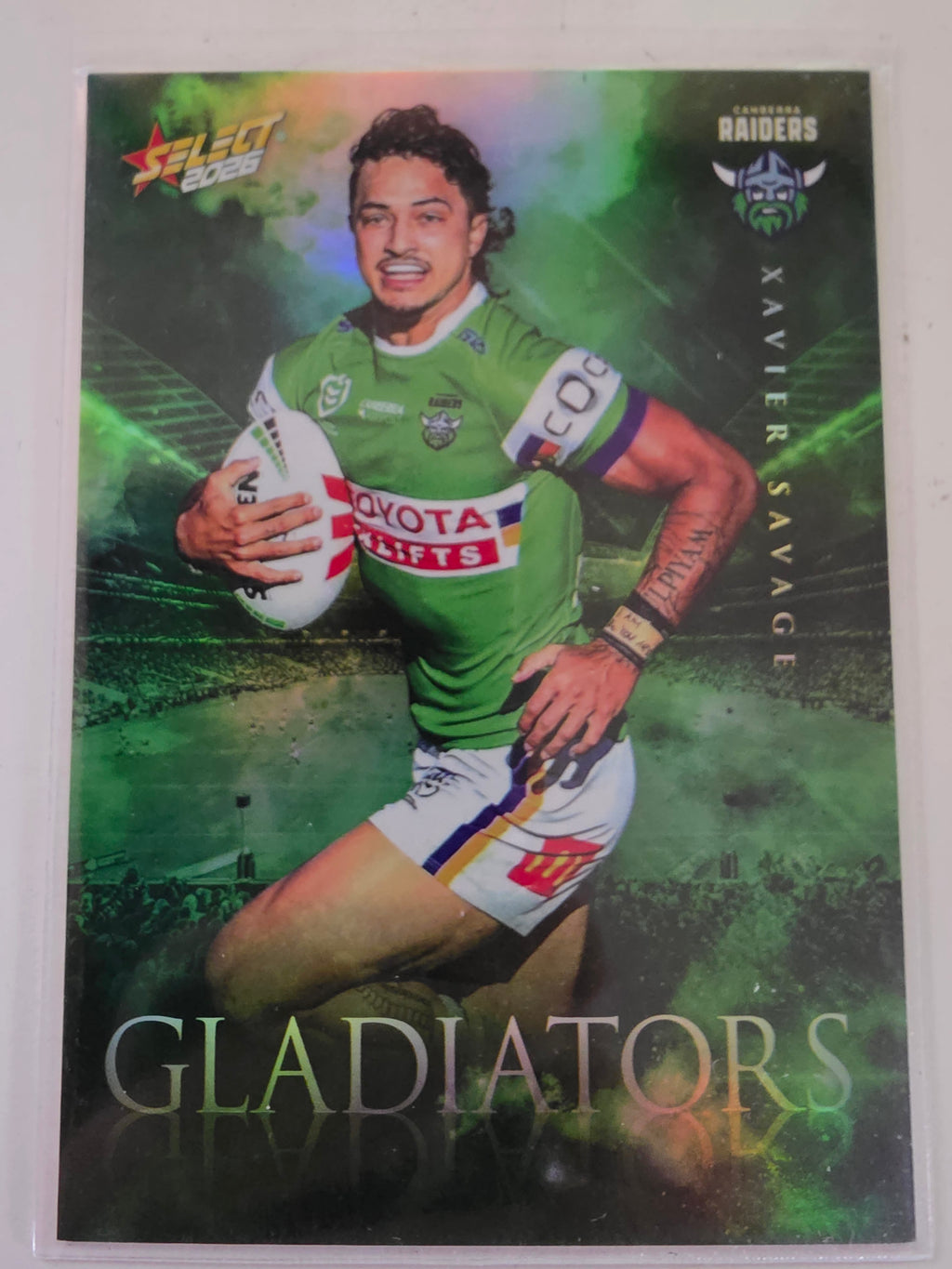 NRL 2026 League Heroes | Gladiators | #G12 | #236/599 | Xavier Savage | Canberra Raiders (Copy)