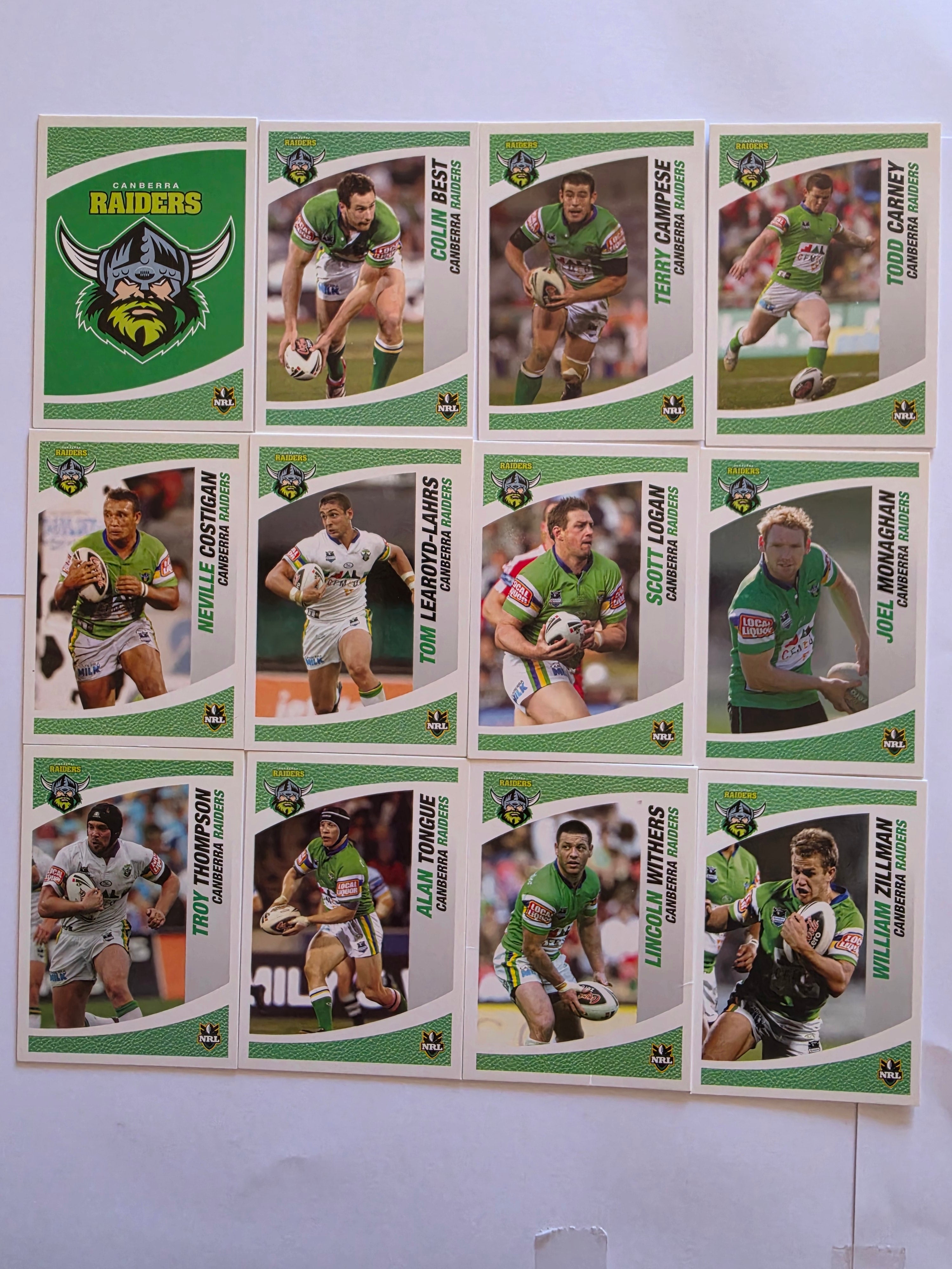 NRL 2008 Daily Telegraph | Canberra Raiders Base Team Set