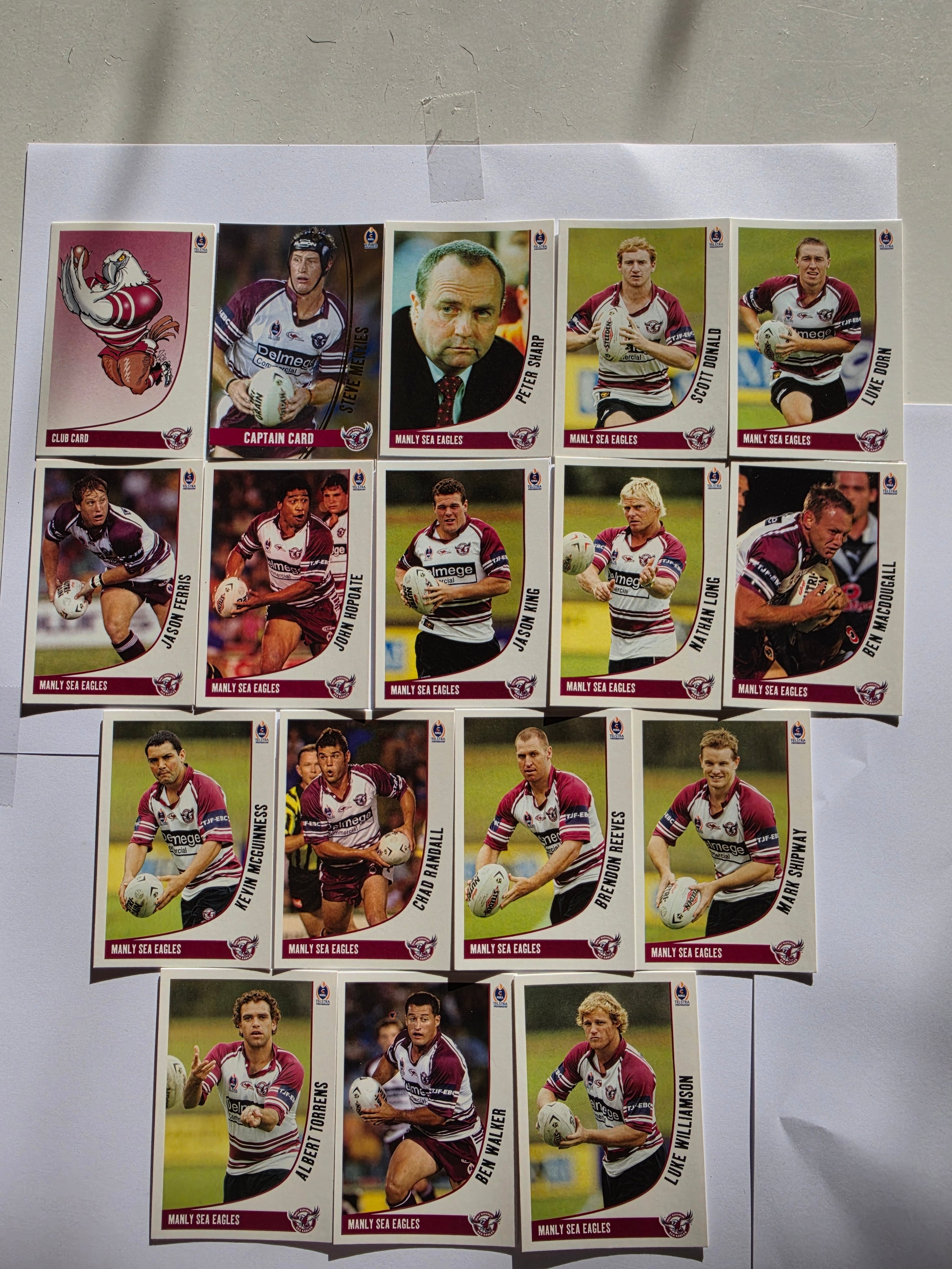 NRL 2003 Daily Telegraph | Manly Warringah Sea Eagles Base Team Set