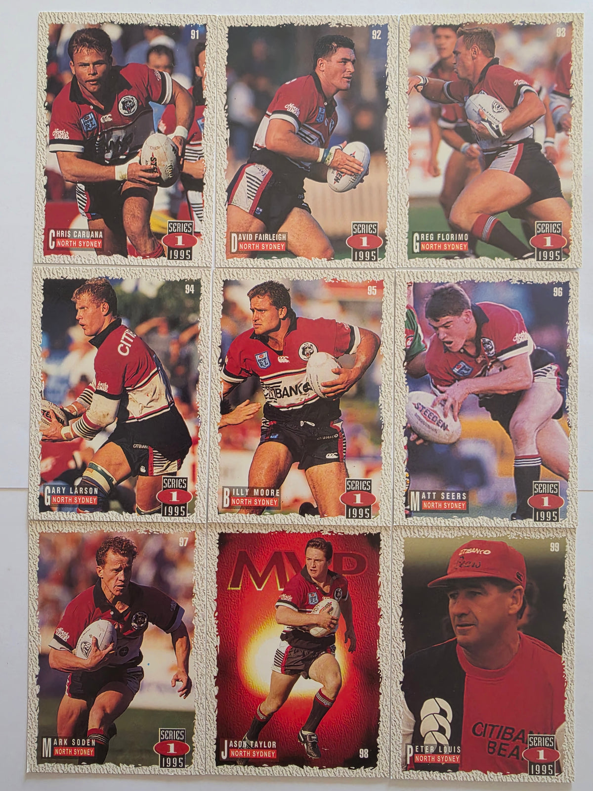 1995 Dynamic NRL Series 1 | North Sydney Bears Base Team Set