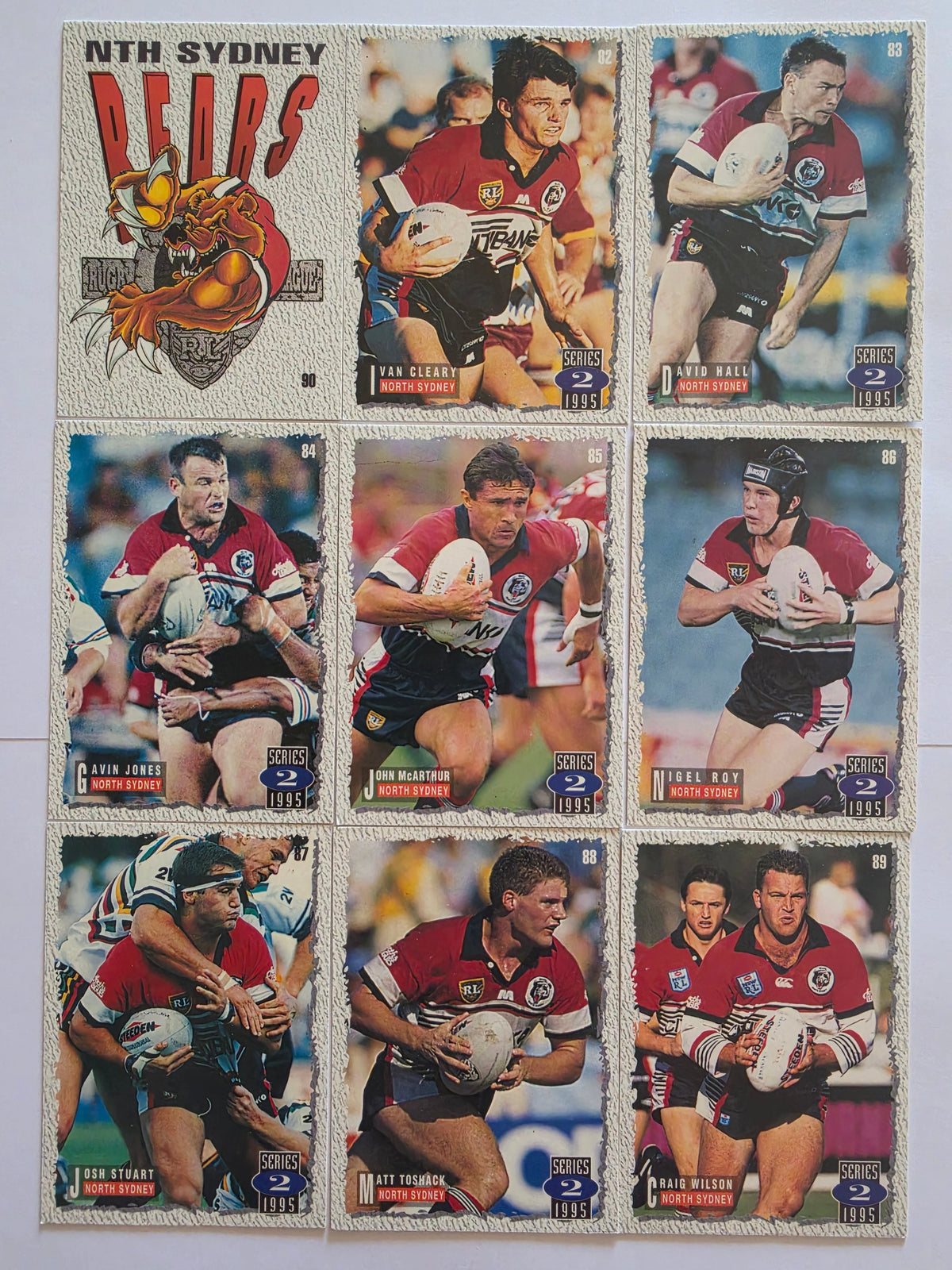 1995 Dynamic NRL Series 2 | North Sydney Bears Base Team Set