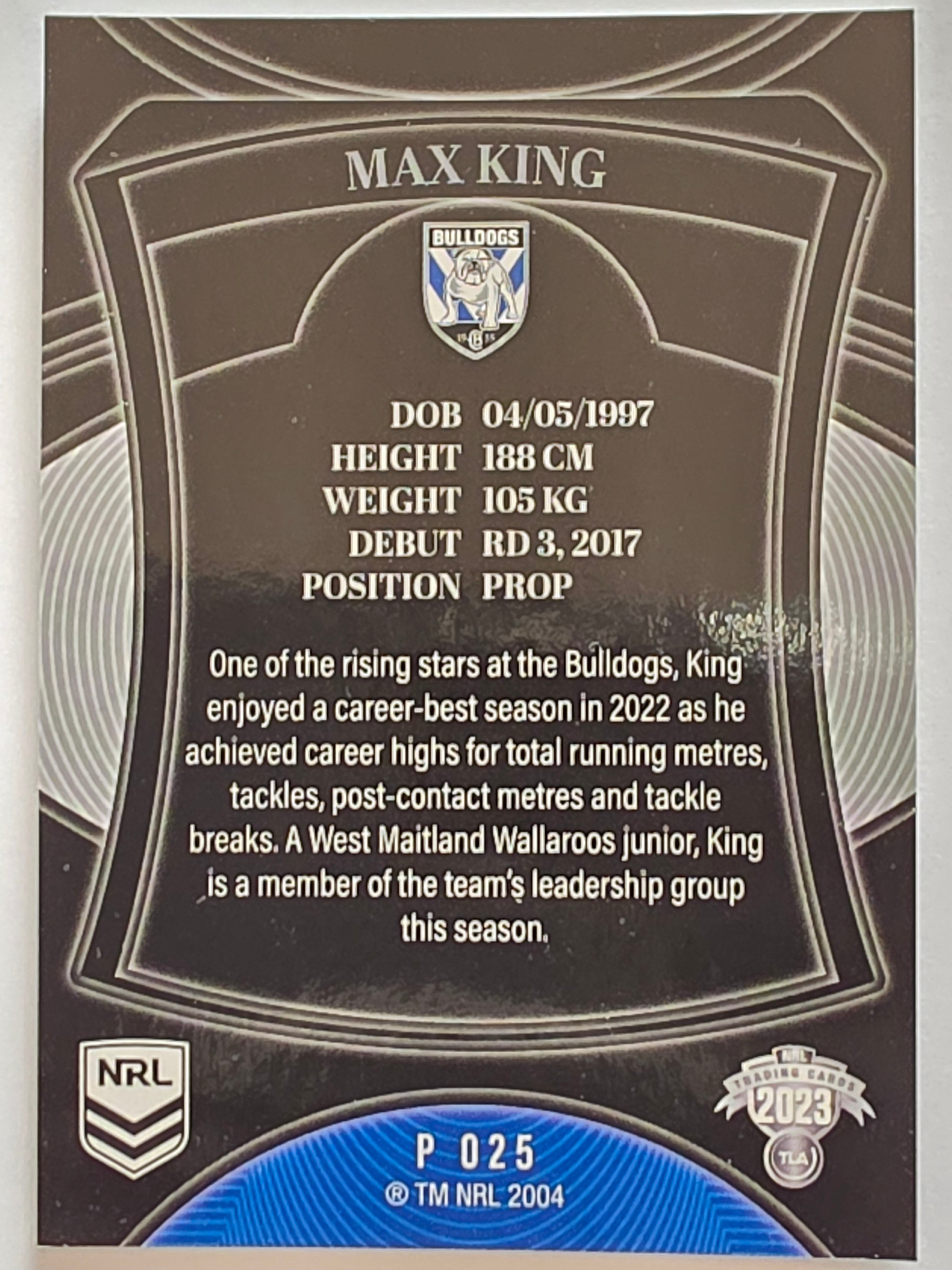 NRL 2023 Elite Pearl Special #025 Max King Canterbury Bankstown Bulldogs