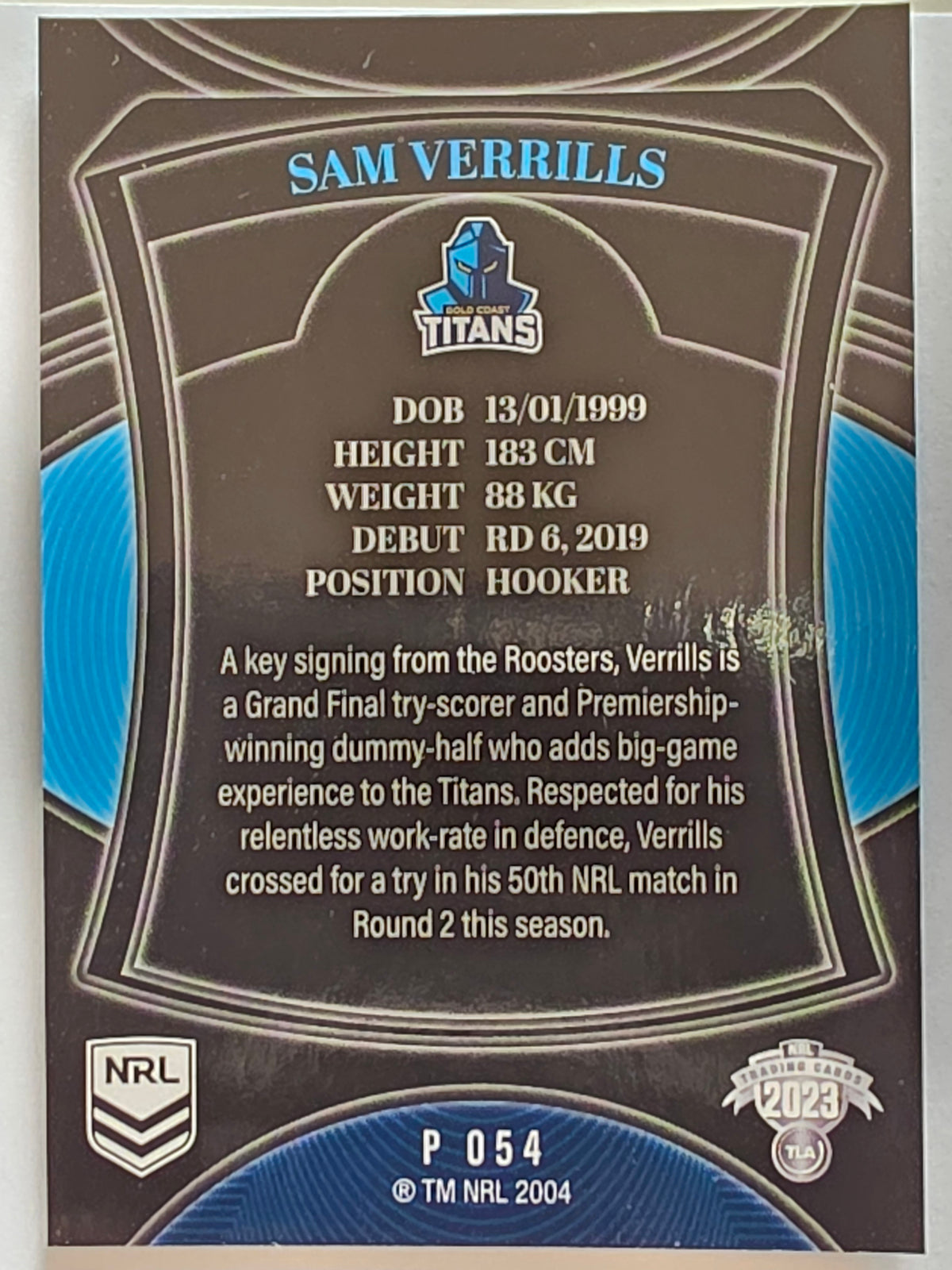 NRL 2023 Elite Pearl Special #054 Sam Verrills Gold Coast Titans