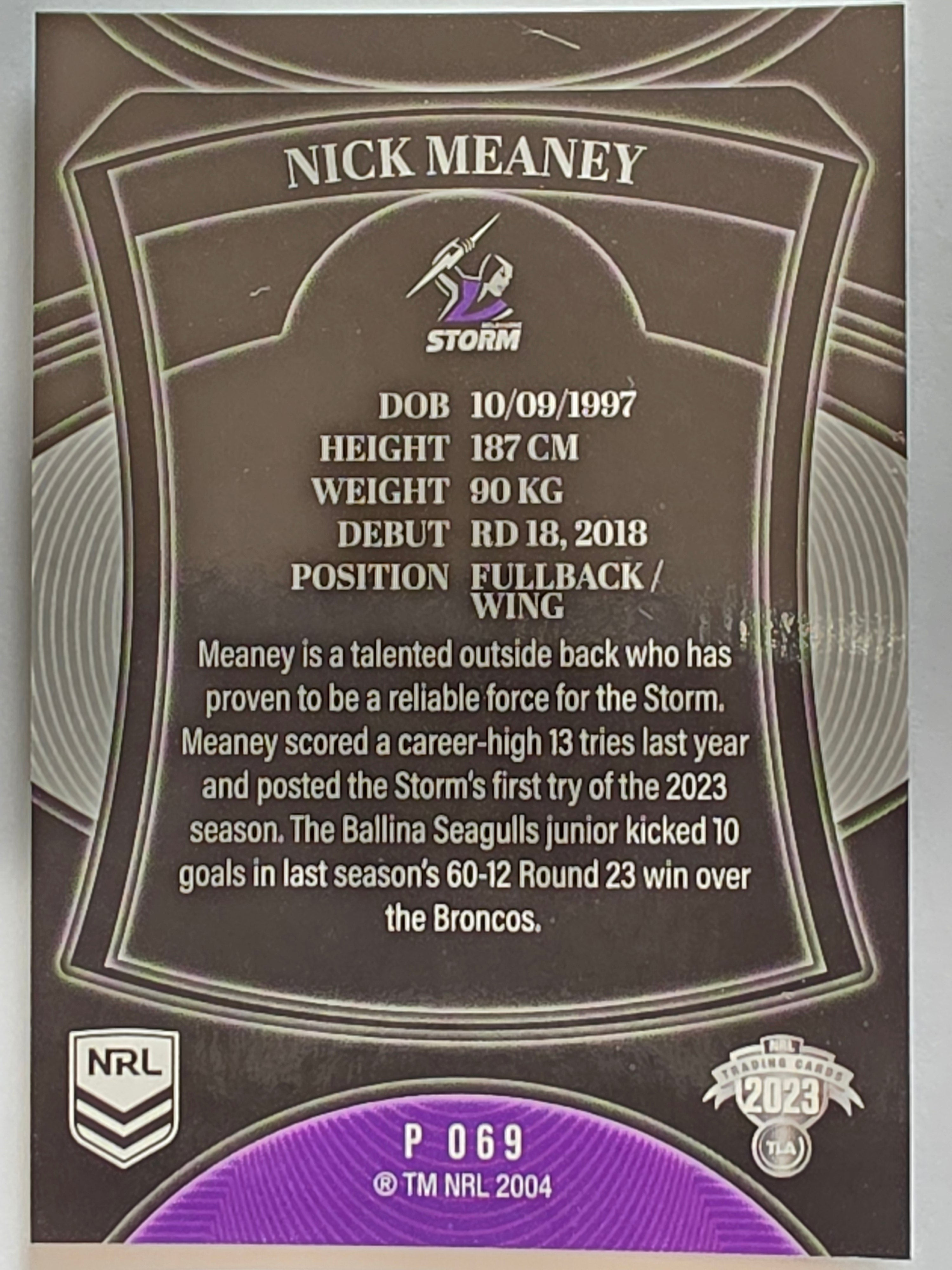 NRL 2023 Elite Pearl Special #069 Nick Meaney Melbourne Storm