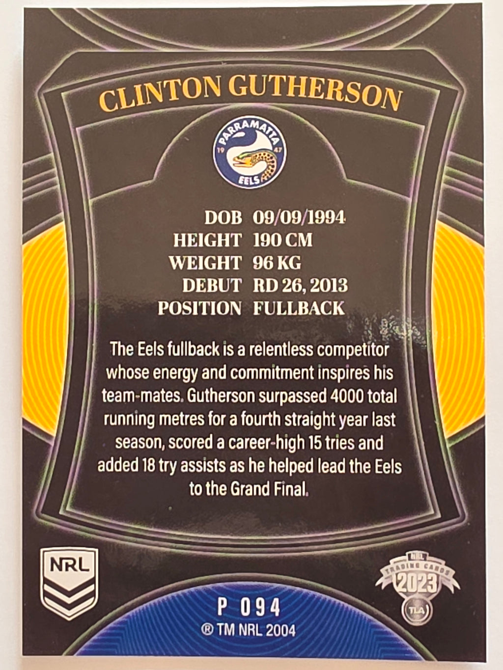 NRL 2023 Elite Pearl Special #094 Clinton Gutherson Parramatta Eels