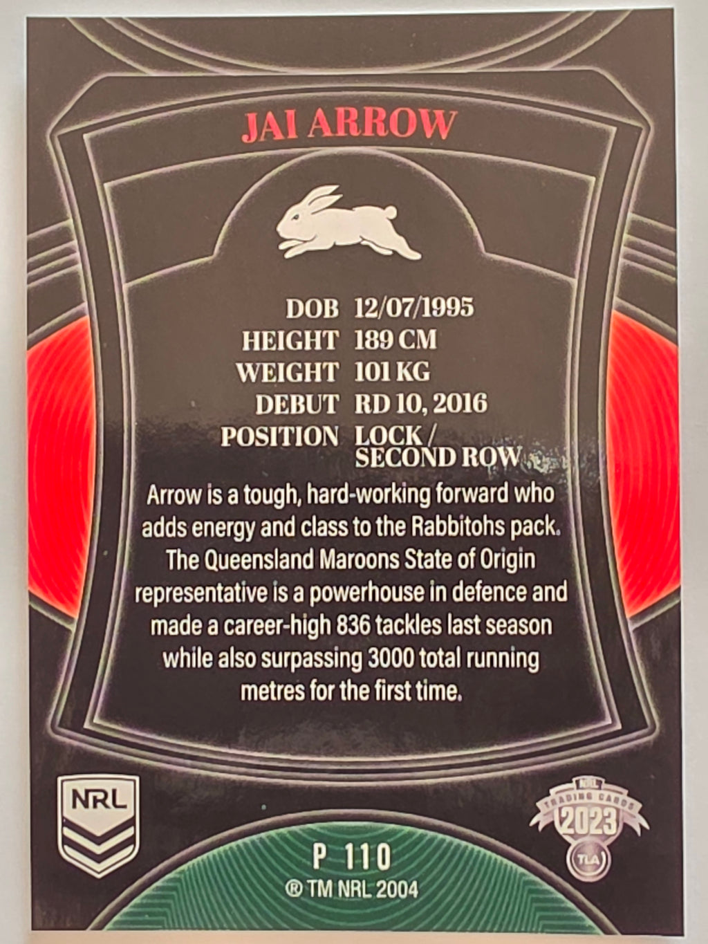 NRL 2023 Elite Pearl Special #110 Jai Arrow South Sydney Rabbitohs