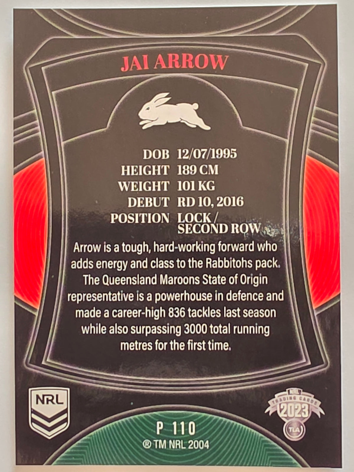 NRL 2023 Elite Pearl Special #110 Jai Arrow South Sydney Rabbitohs