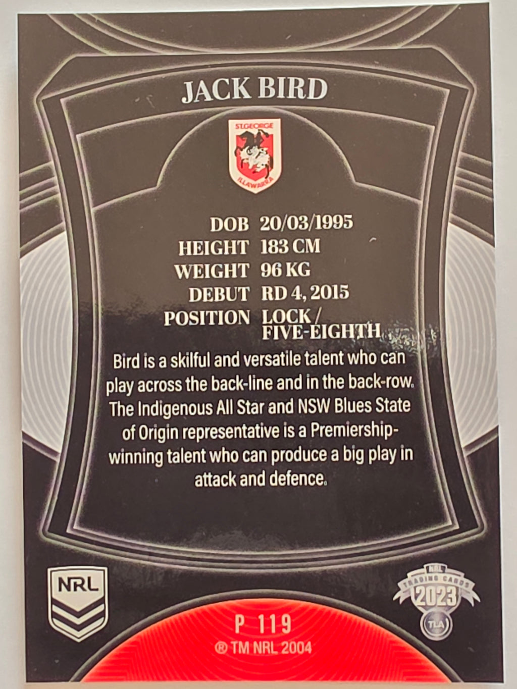 NRL 2023 Elite Pearl Special #119 Jack Bird St George Illawarra Dragons